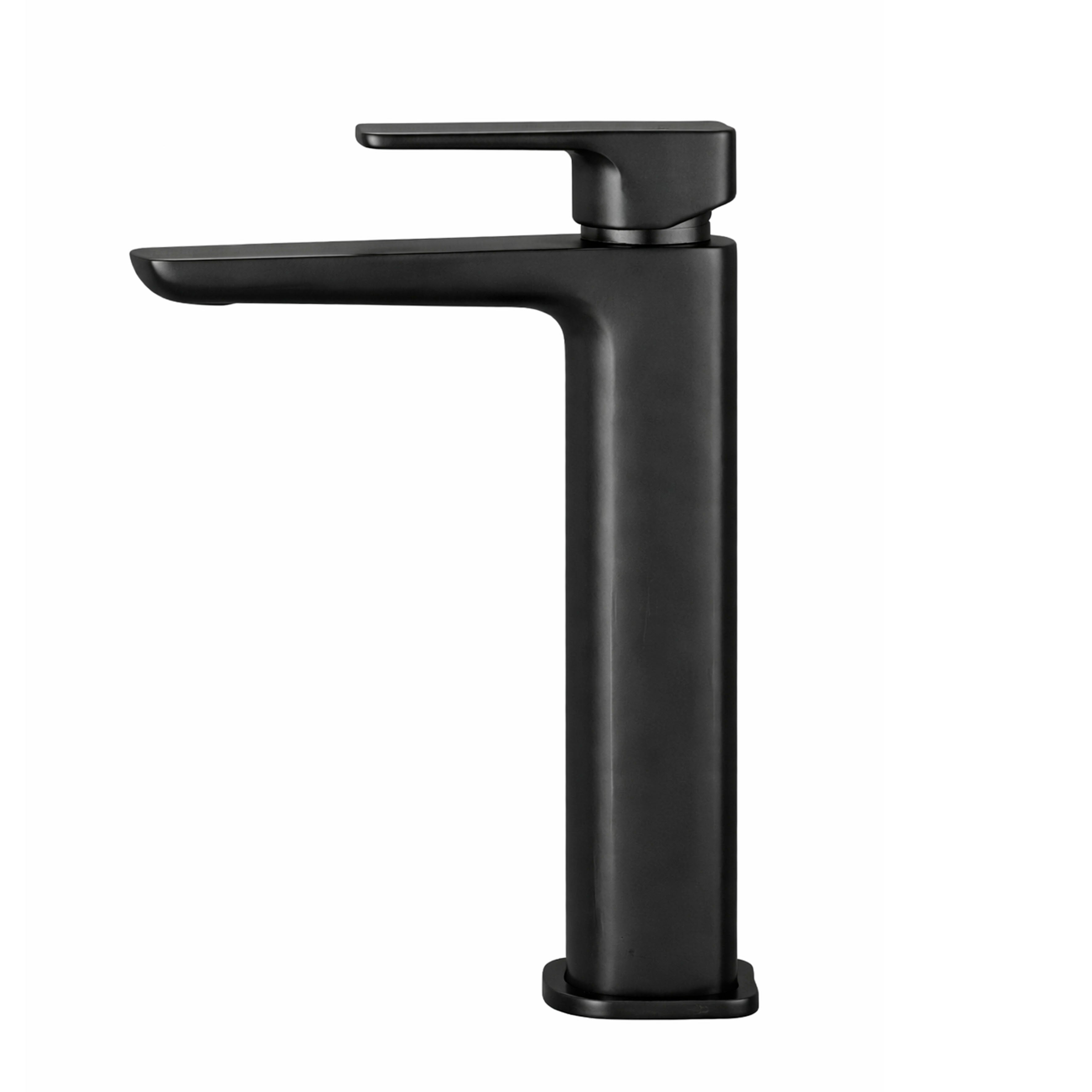 Baridi High Basin Mixer Tap with Clicker Waste, Matt Black - DH395