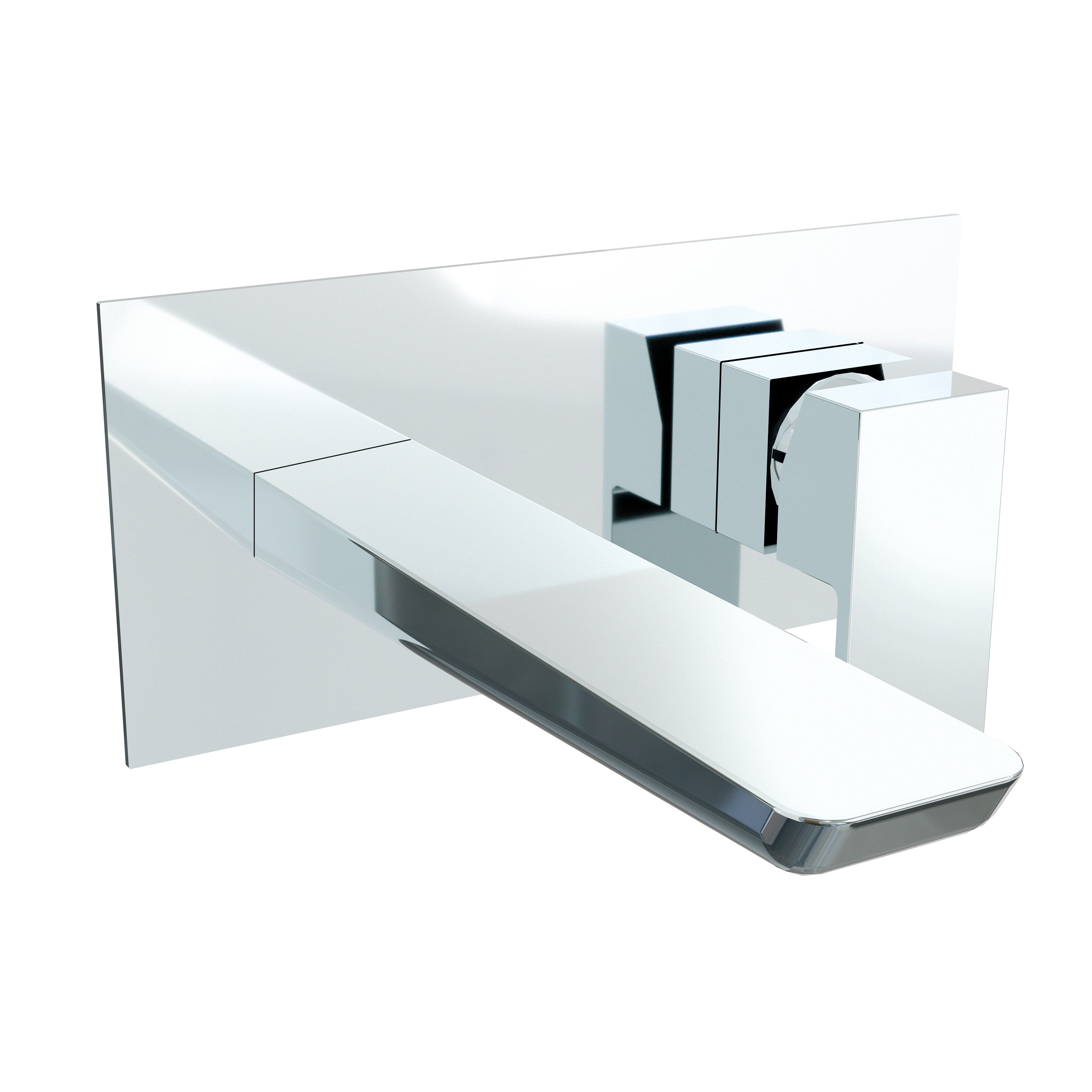 Baridi Wall Mounting Basin Mixer Tap, Square, Chrome - DH396