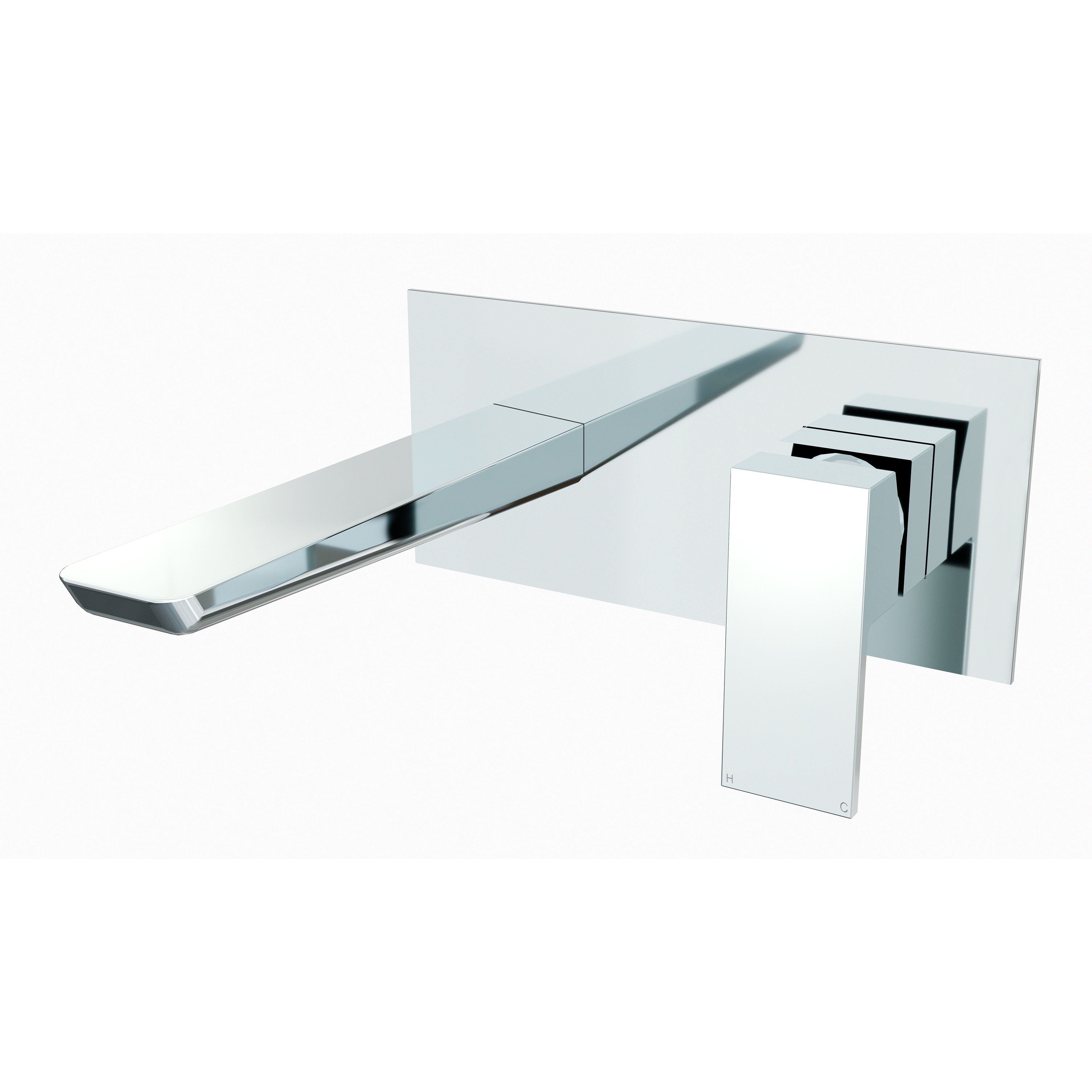 Baridi Wall Mounting Basin Mixer Tap, Square, Chrome - DH396
