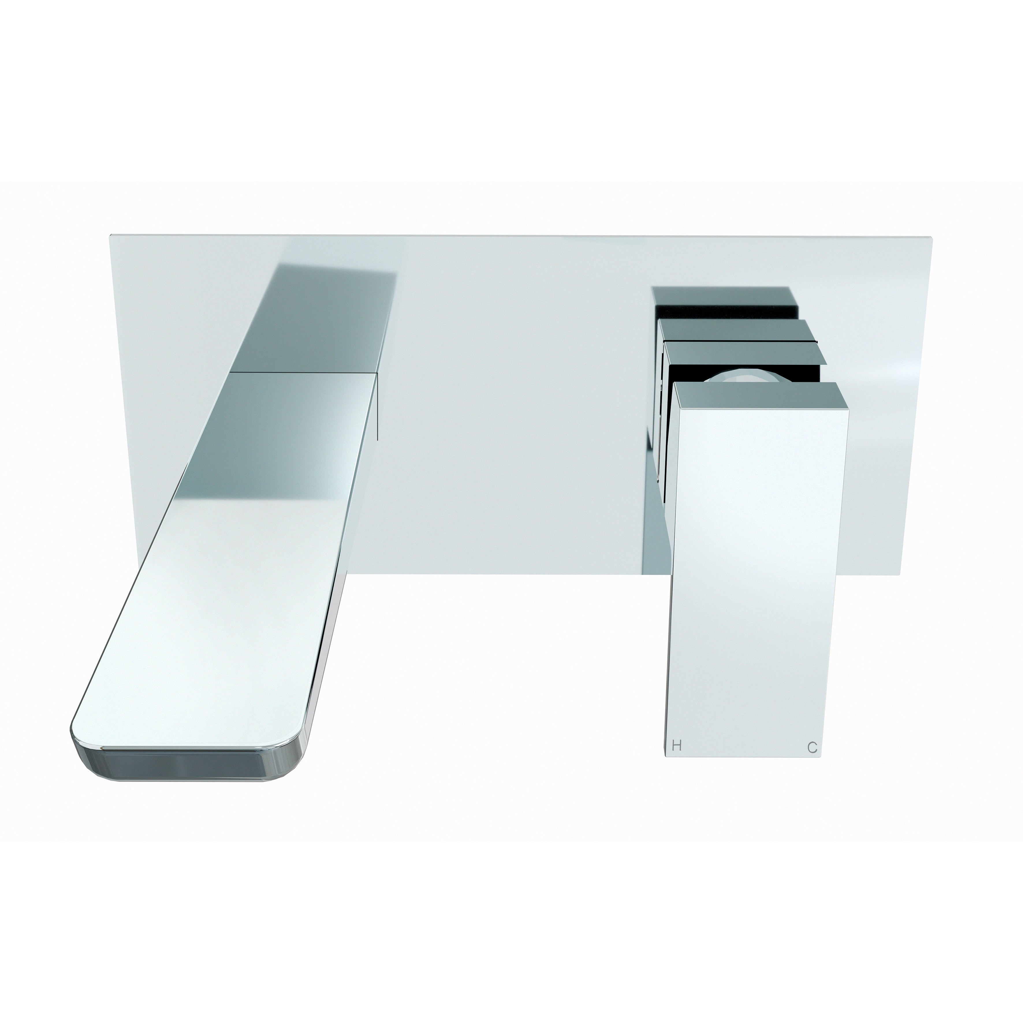 Baridi Wall Mounting Basin Mixer Tap, Square, Chrome - DH396