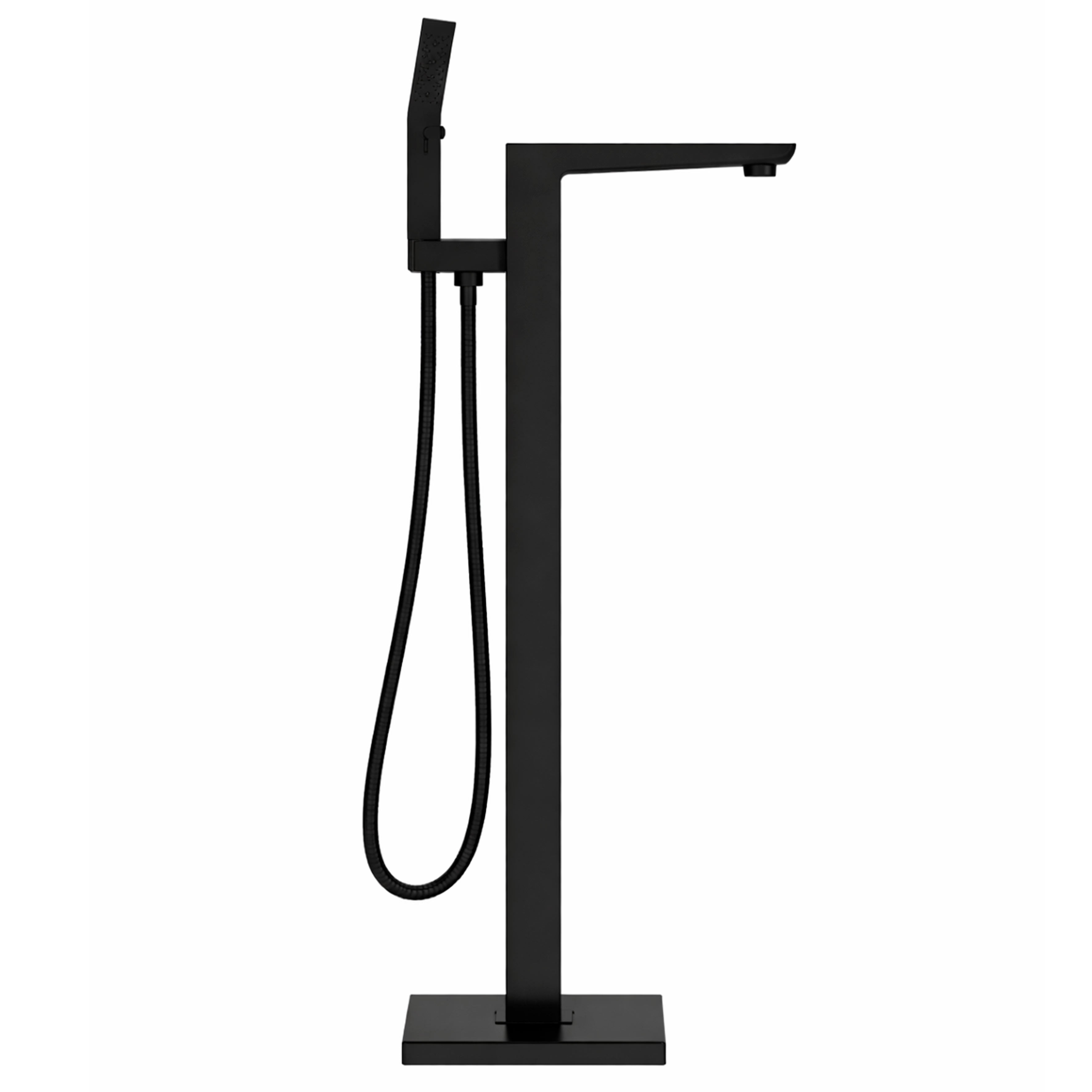 Baridi Freestanding Bath Mixer Tap with Shower, Matt Black - DH401