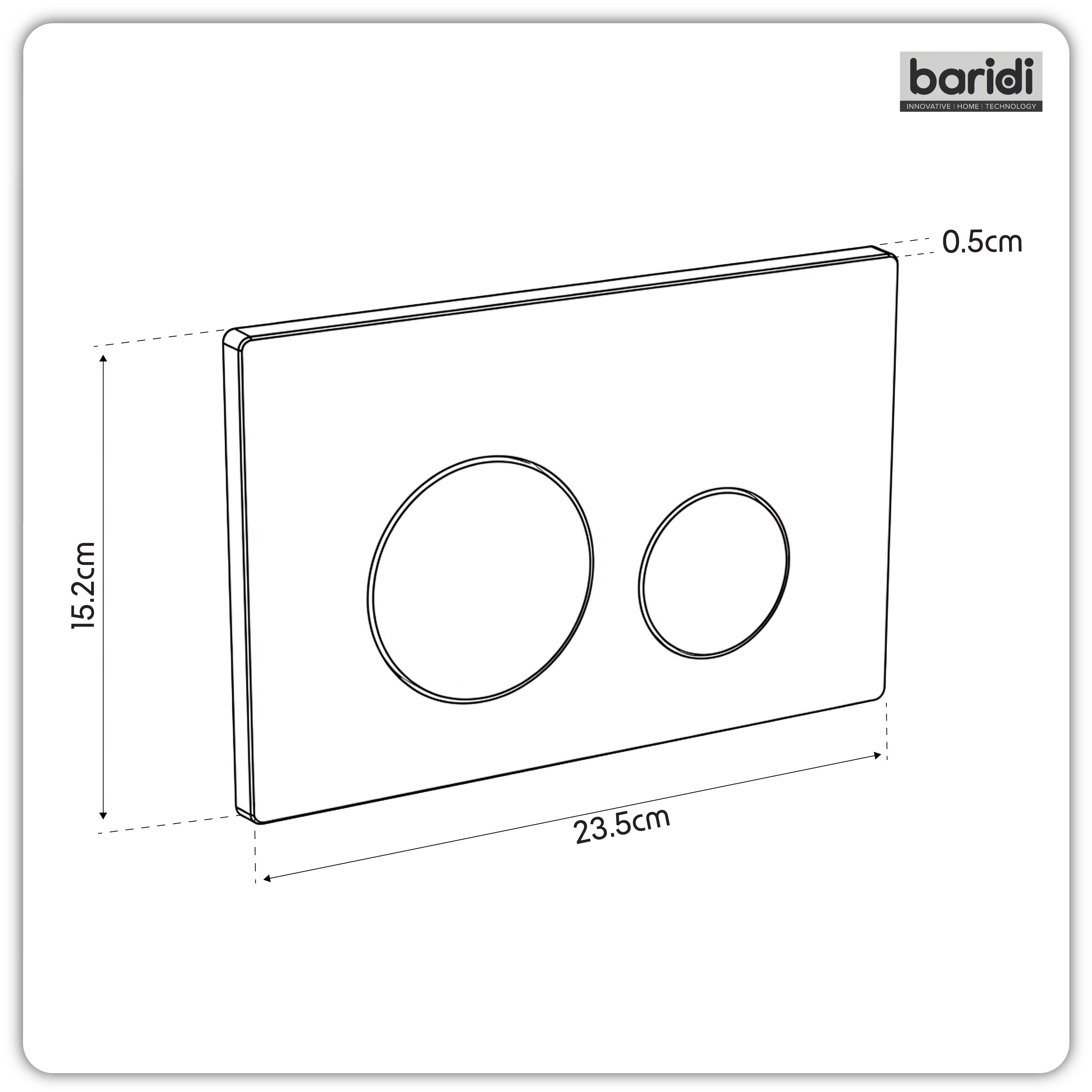 Baridi Matt White Toilet Flush Plate with Dual Flush - DH407