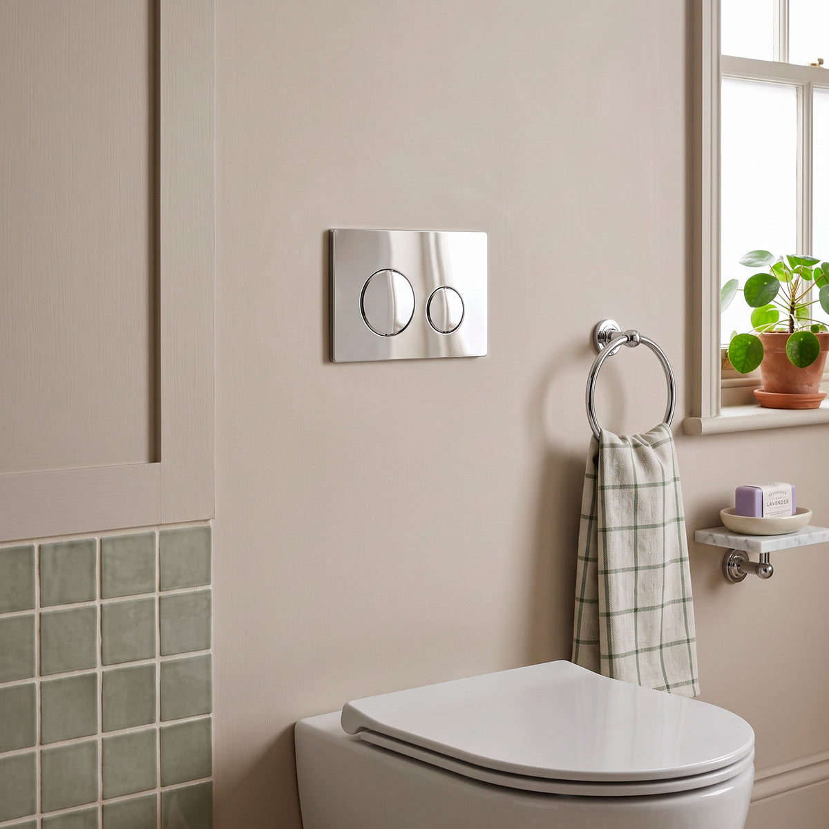 Baridi Chrome Toilet Flush Plate with Dual Flush - DH408