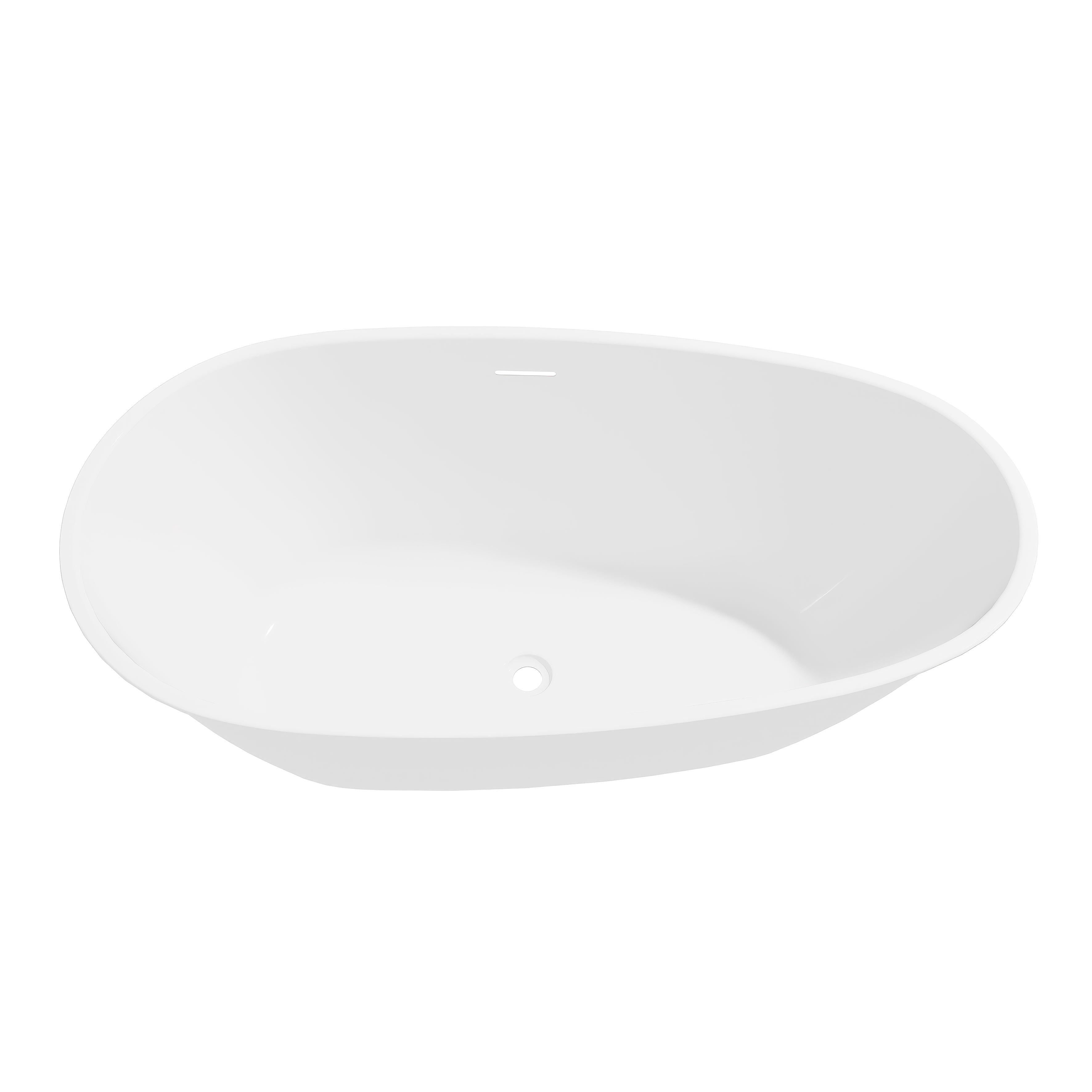 Baridi Double-Ended Slim Rim Bath with Overflow System 140cm, Gloss White - DH415