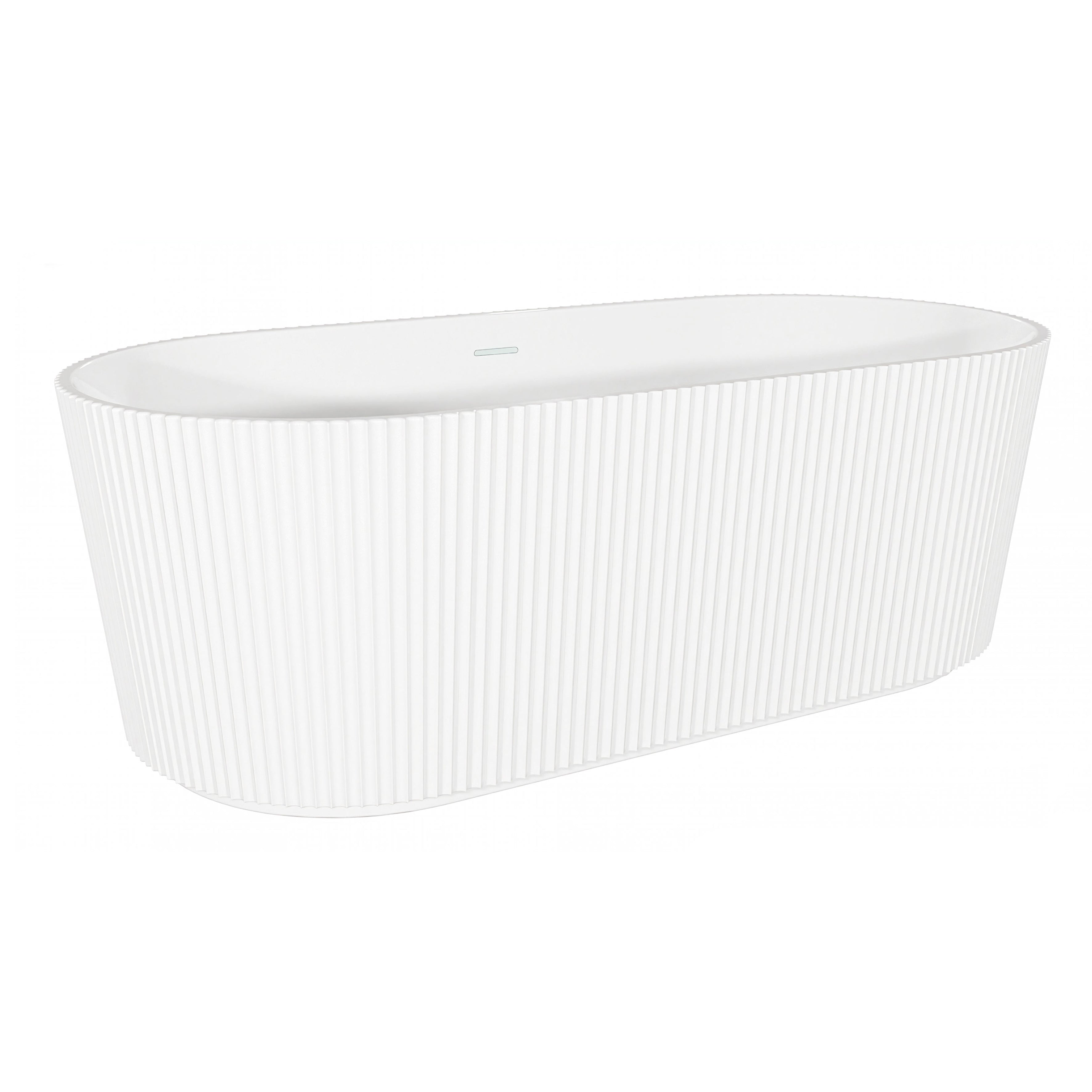 Baridi Double-Ended Fluted Design Bath with Slim Rim 150cm, Gloss White - DH419