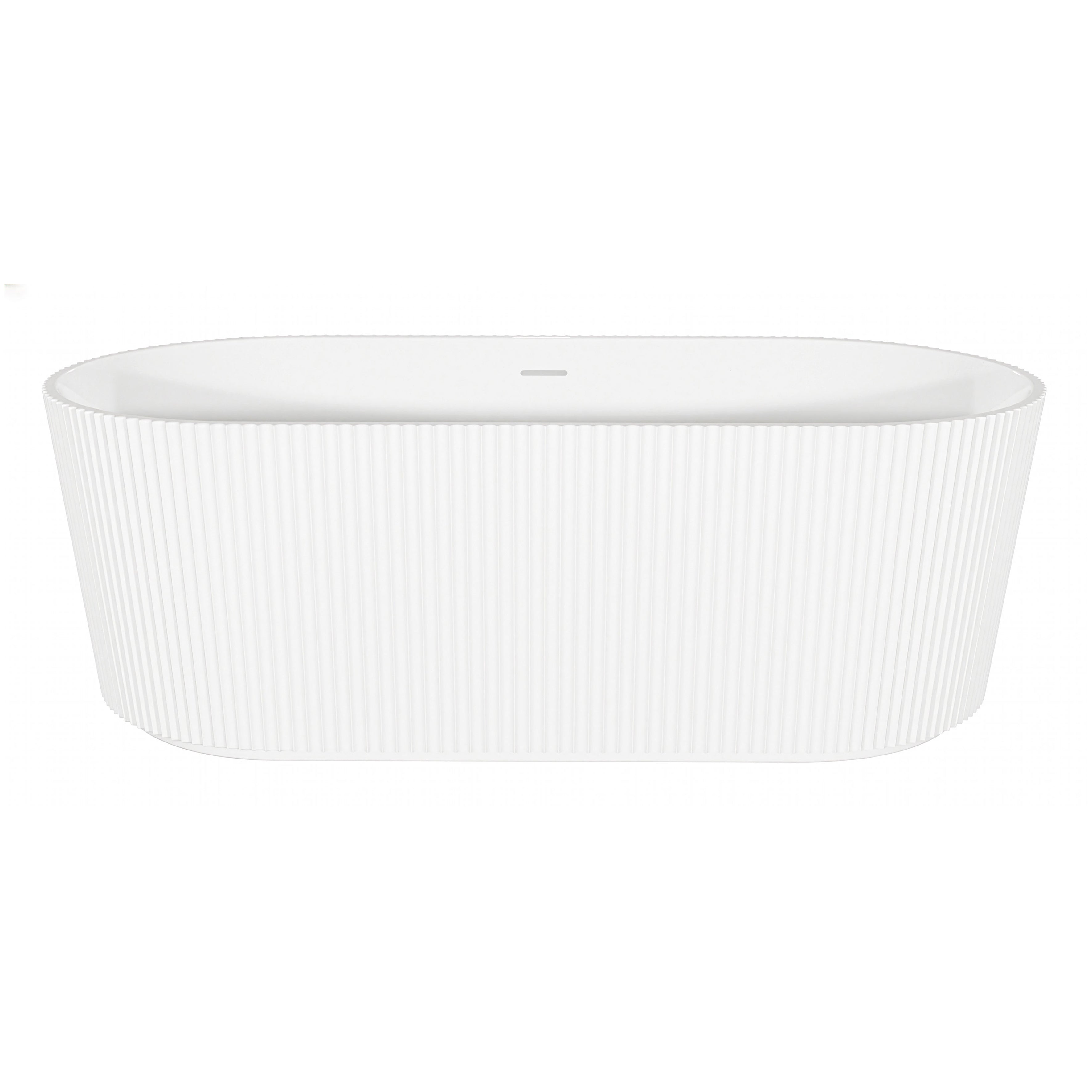 Baridi Double-Ended Fluted Design Bath with Slim Rim 150cm, Gloss White - DH419