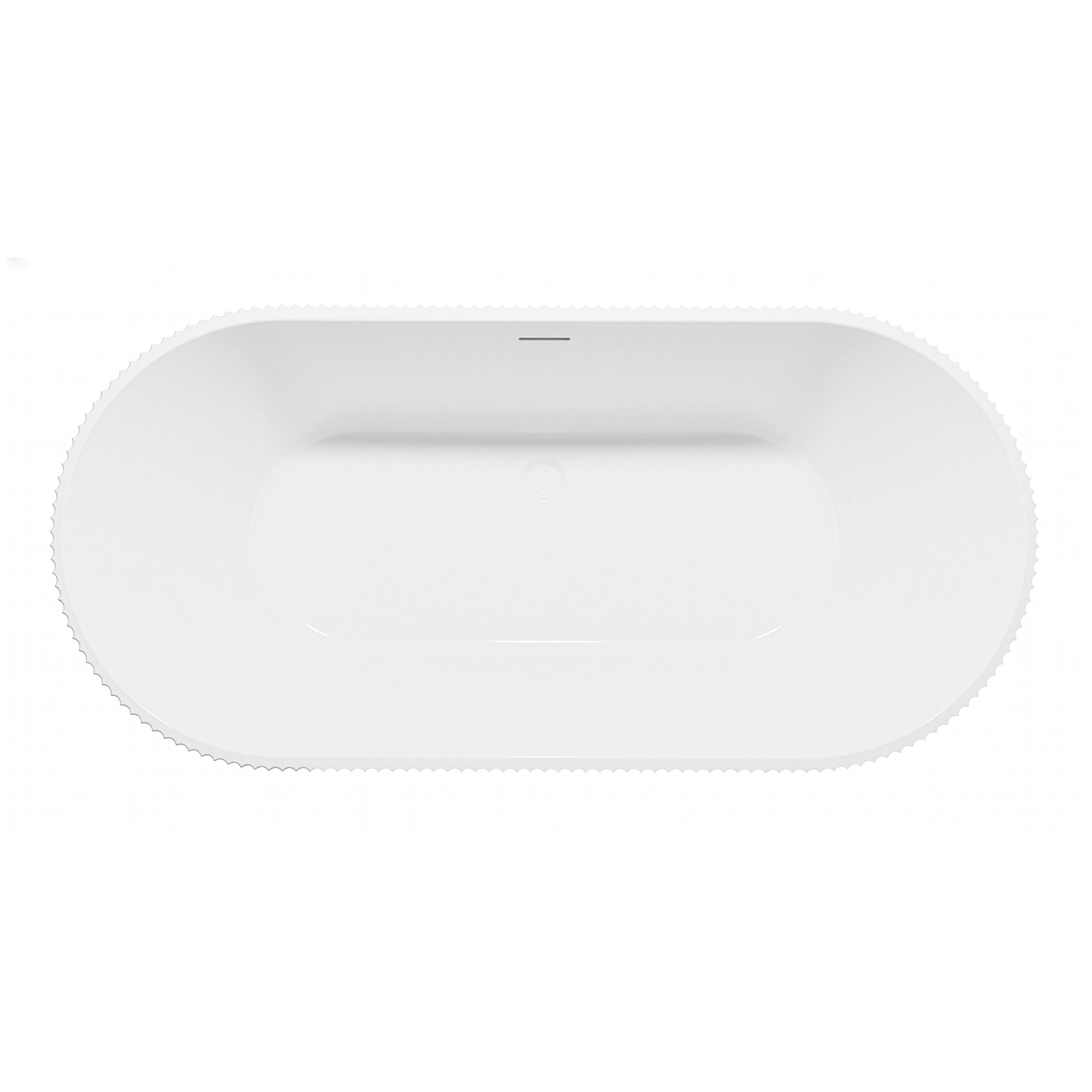 Baridi Double-Ended Fluted Design Bath with Slim Rim 150cm, Gloss White - DH419