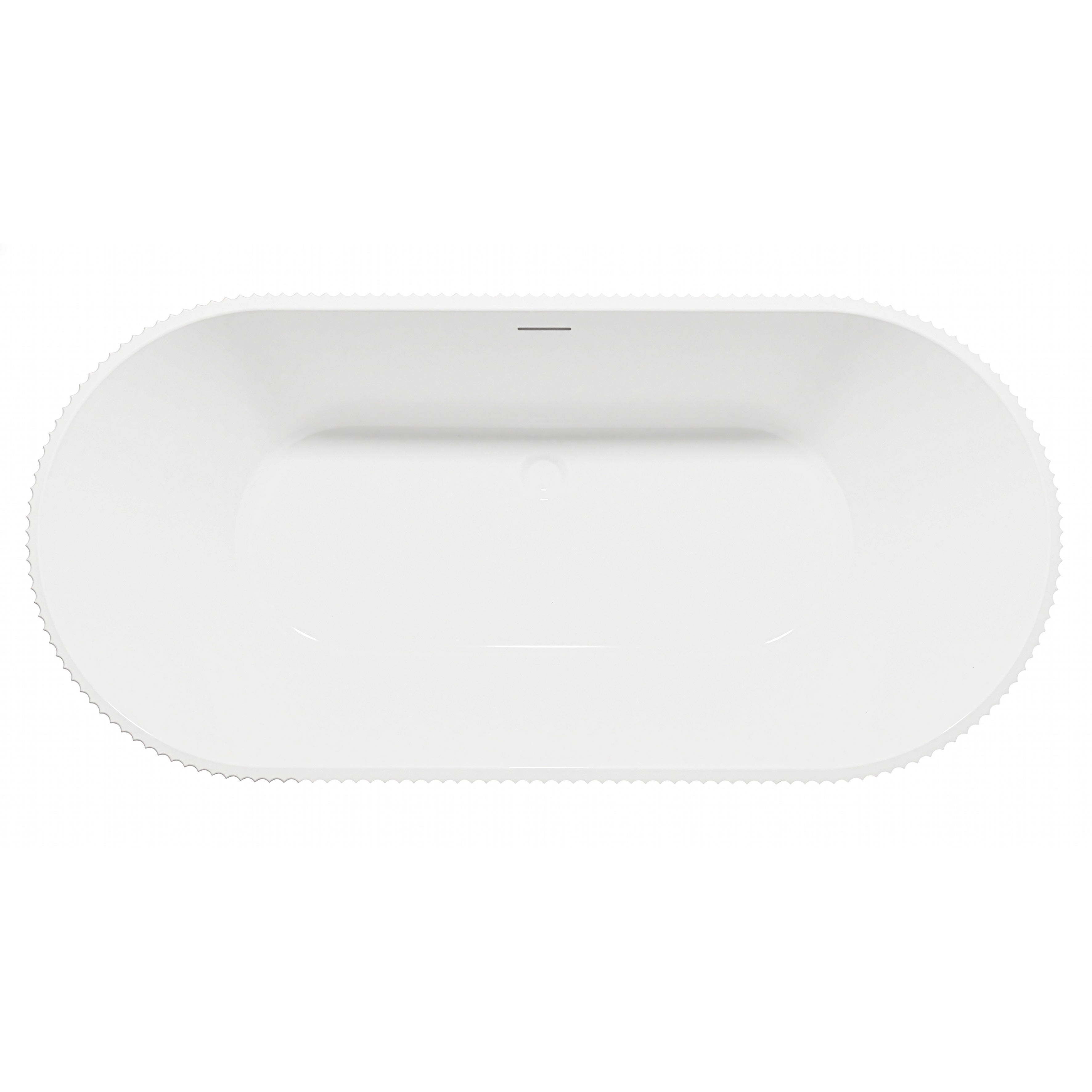 Baridi Double-Ended Fluted Design Bath with Slim Rim 168cm, Gloss White - DH420