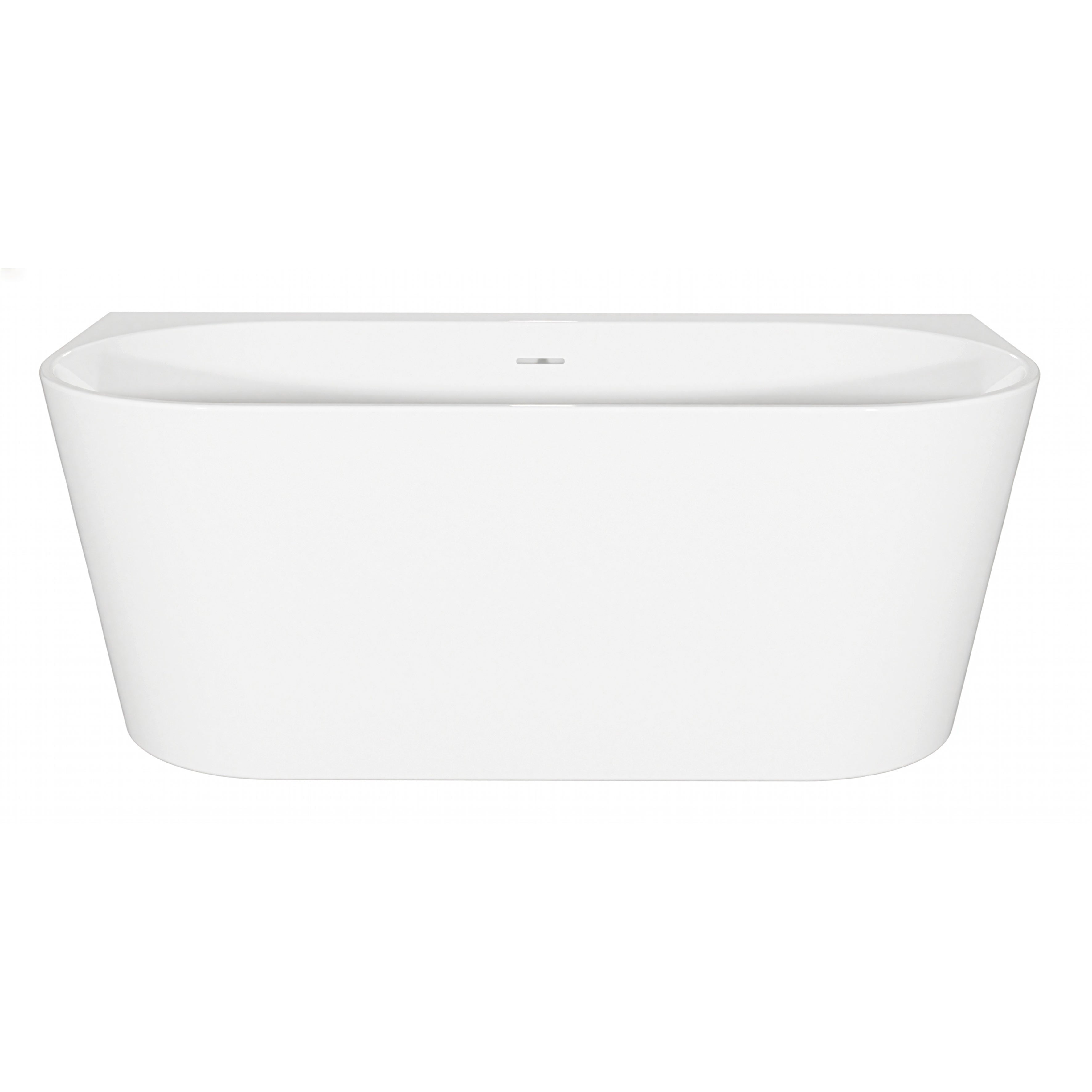 Baridi Back-to-Wall Slim Rim Bath with Overflow System 170cm, Gloss White - DH422
