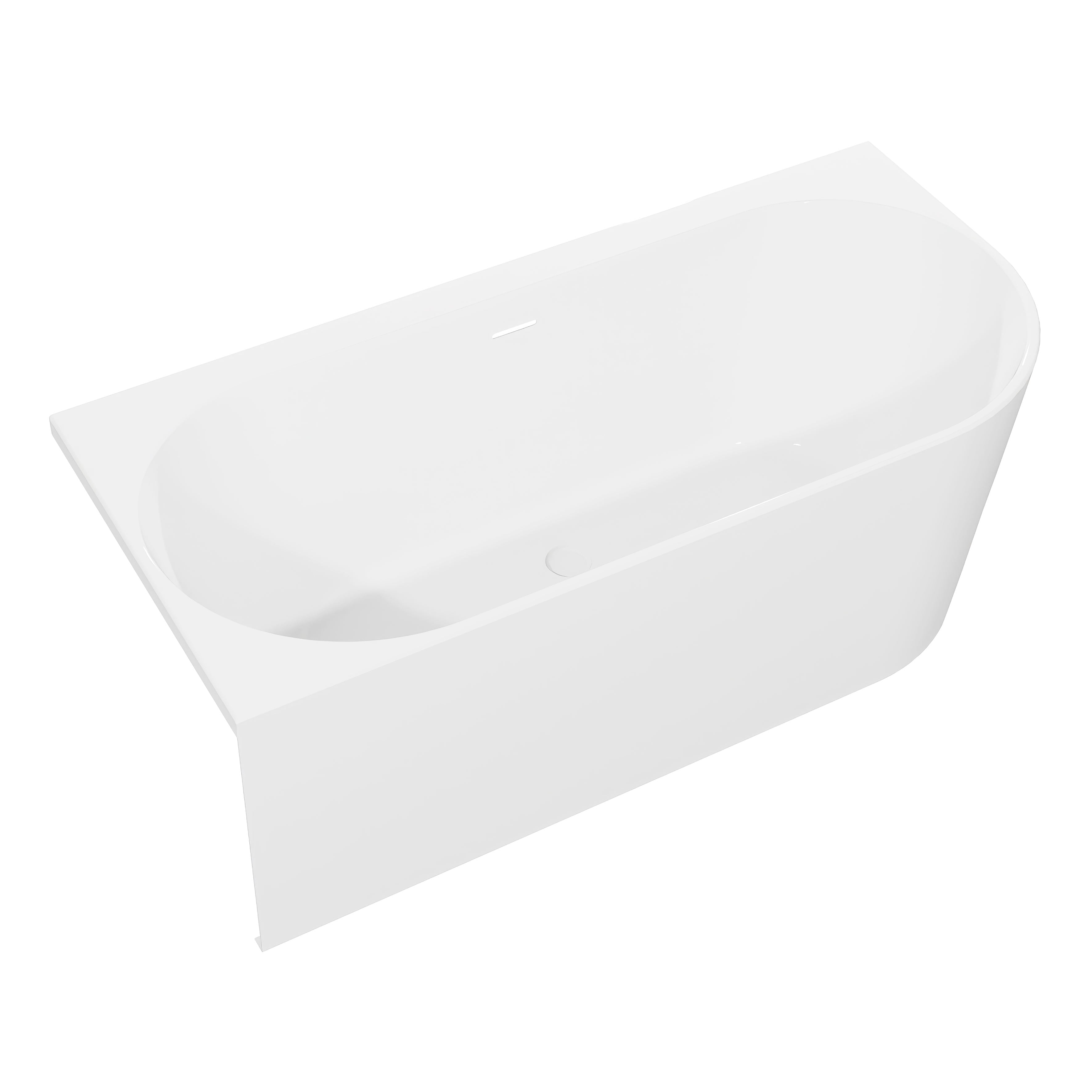Baridi Left-Hand Corner Slim Rim Bath with Overflow System 160cm, Gloss White - DH424