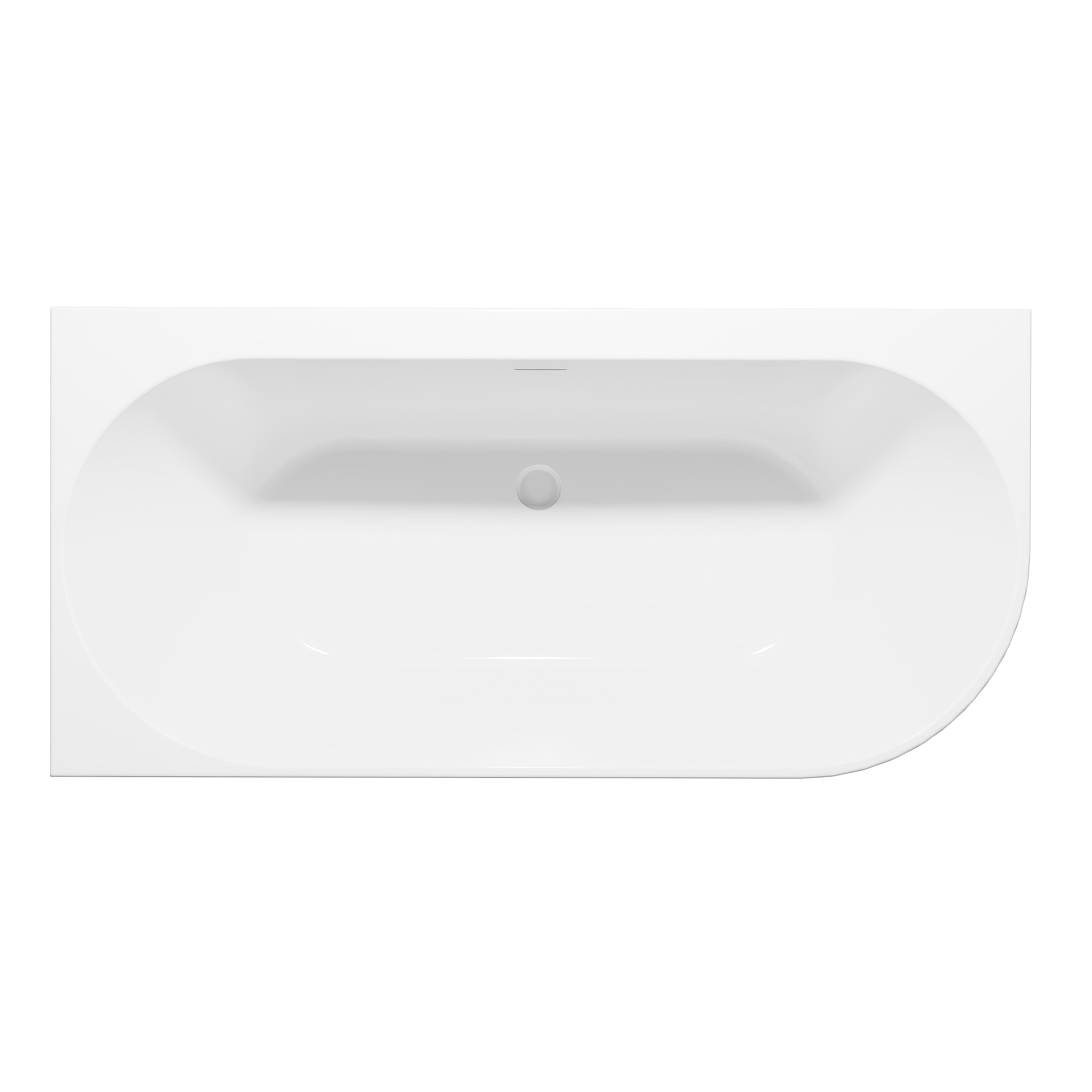 Baridi Left-Hand Corner Slim Rim Bath with Overflow System 160cm, Gloss White - DH424