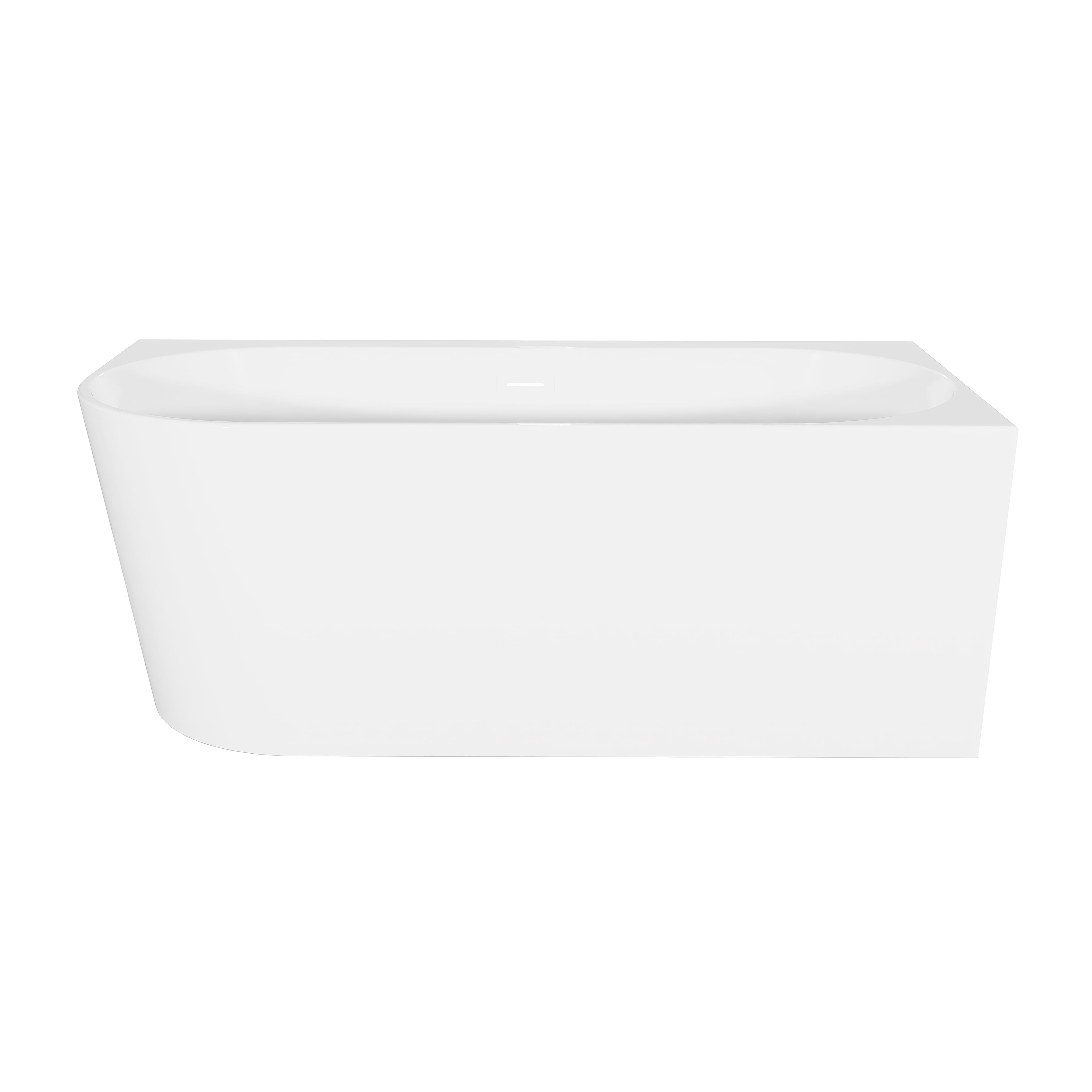 Baridi Right-Hand Corner Slim Rim Bath with Overflow System 150cm, Gloss White - DH426
