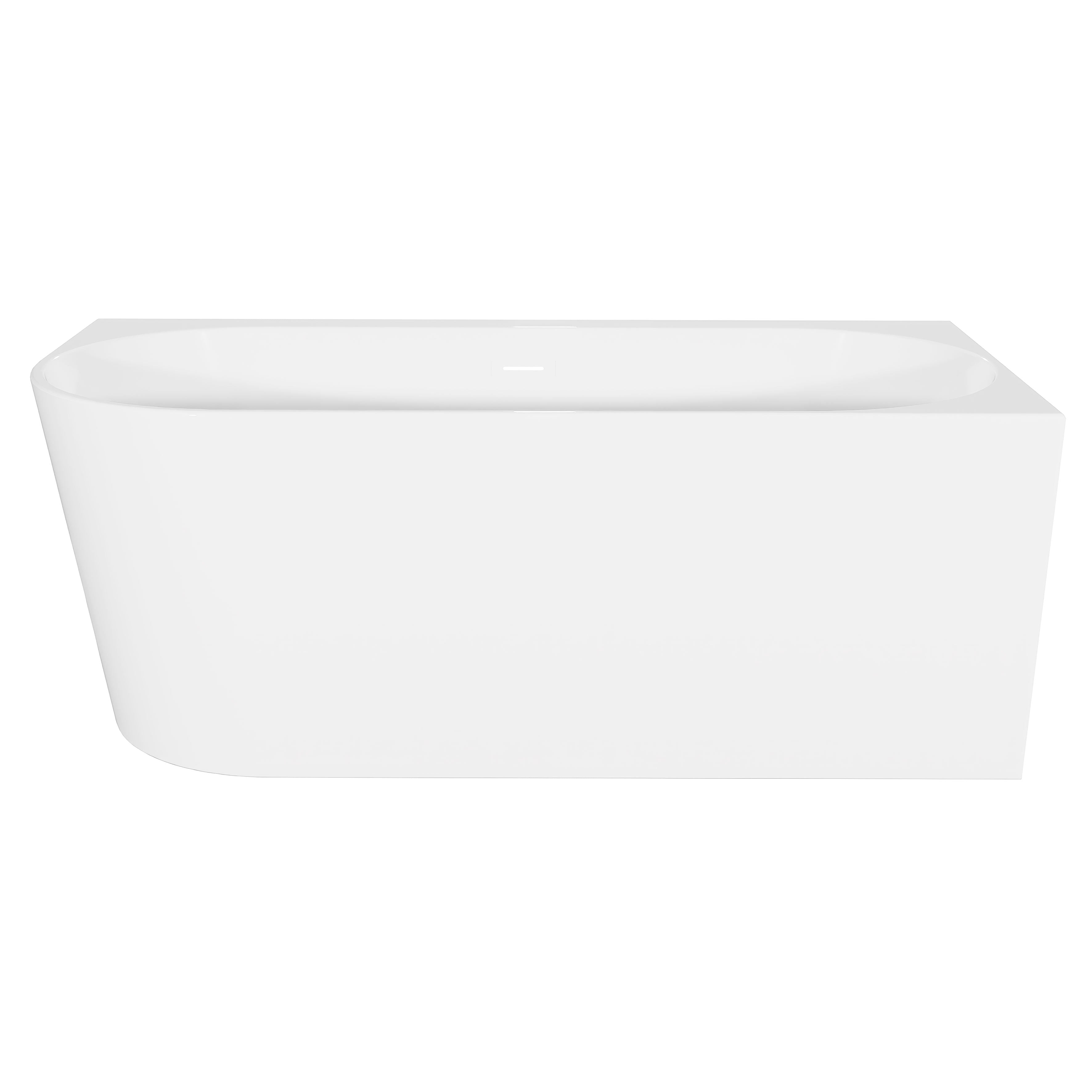 Baridi Right-Hand Corner Slim Rim Bath with Overflow System 170cm, Gloss White - DH428