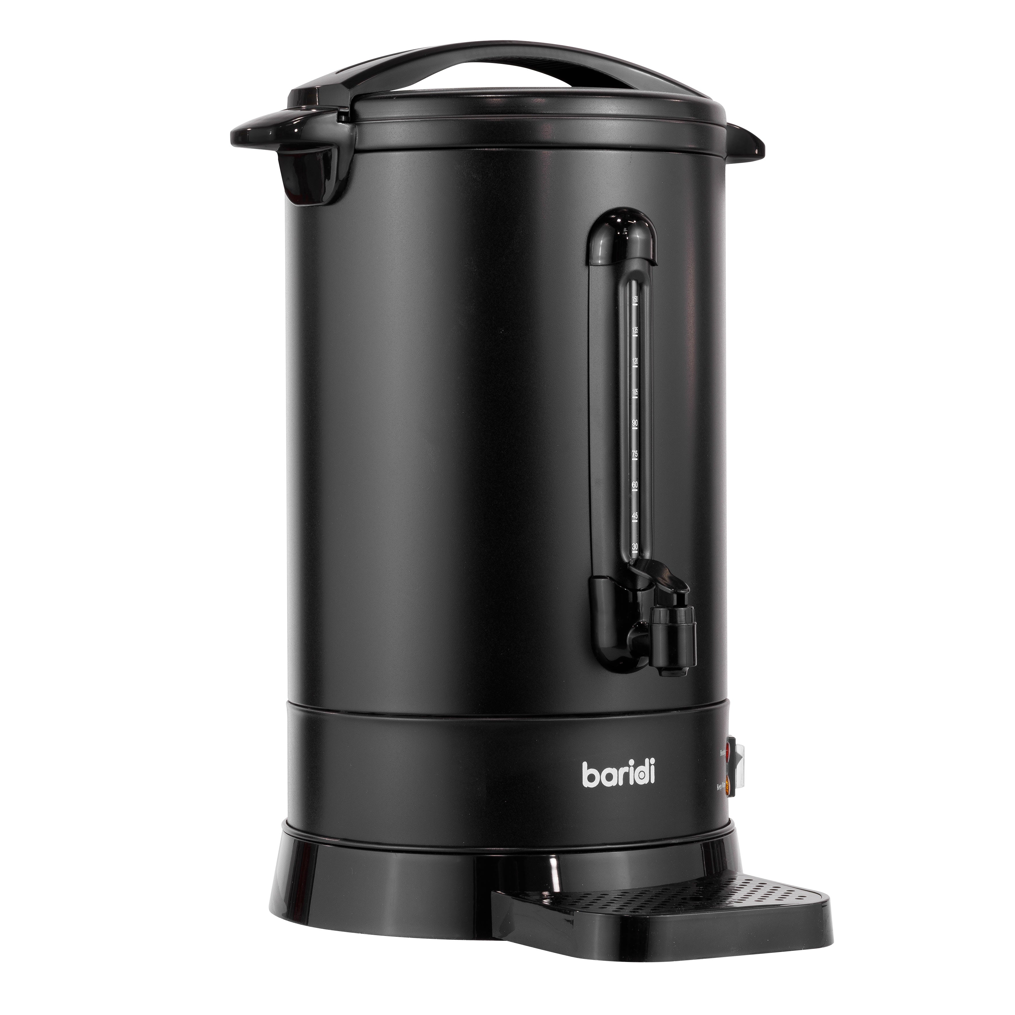 Baridi 20L Hot Water Boiler/Tea Urn with Drip Tray, Keep Warm Function and Water Gauge, Black - DH431