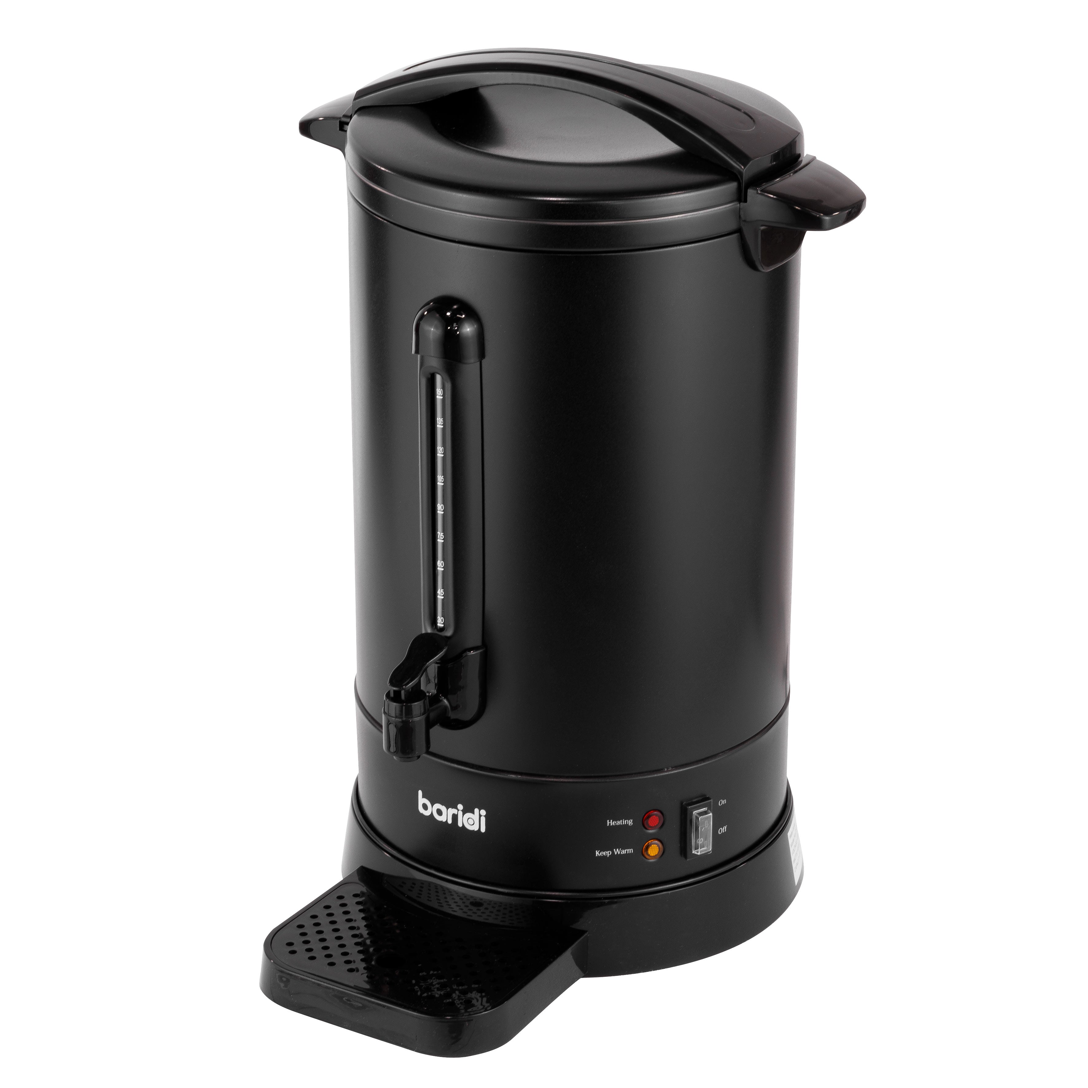 Baridi 20L Hot Water Boiler/Tea Urn with Drip Tray, Keep Warm Function and Water Gauge, Black - DH431