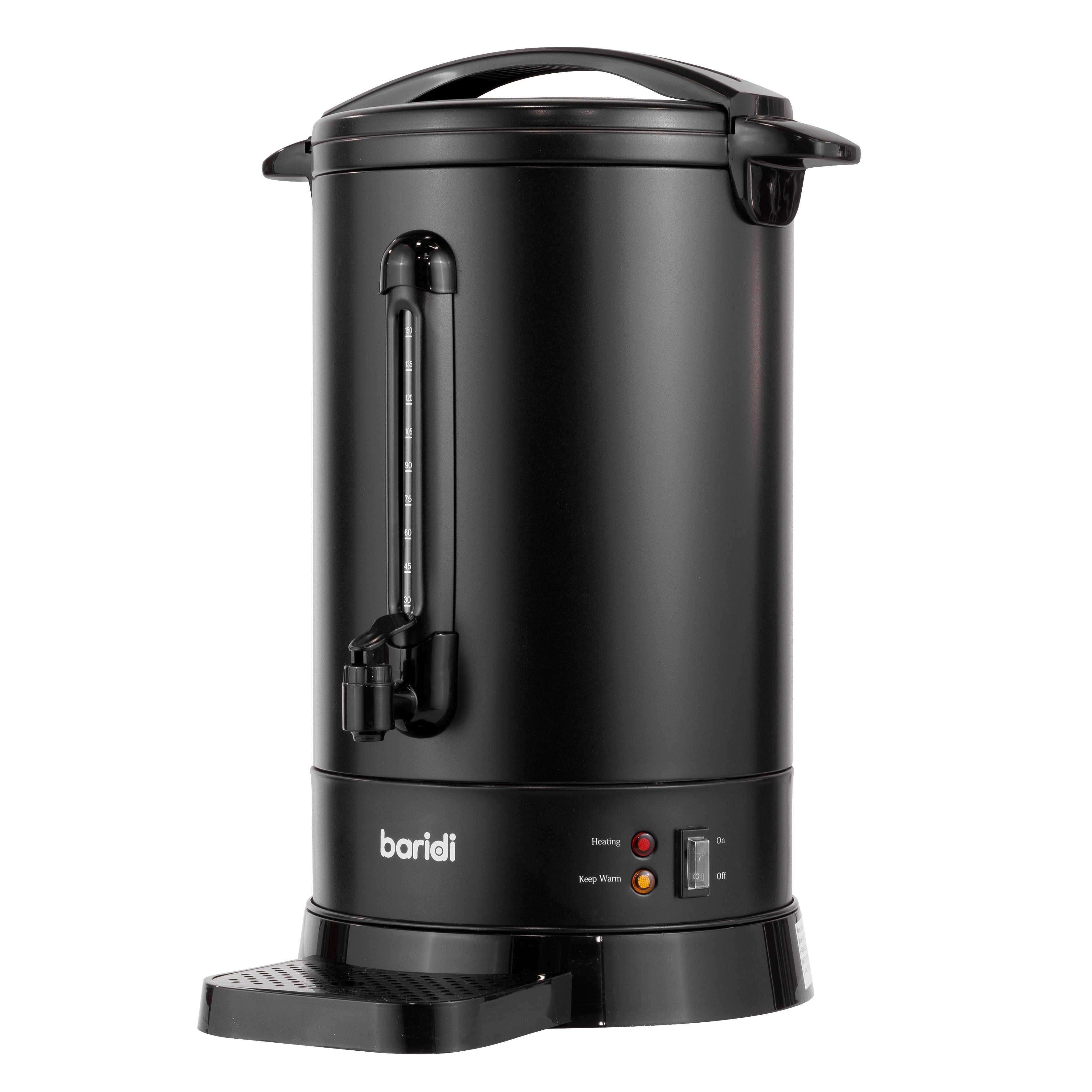 Baridi 20L Hot Water Boiler/Tea Urn with Drip Tray, Keep Warm Function and Water Gauge, Black - DH431