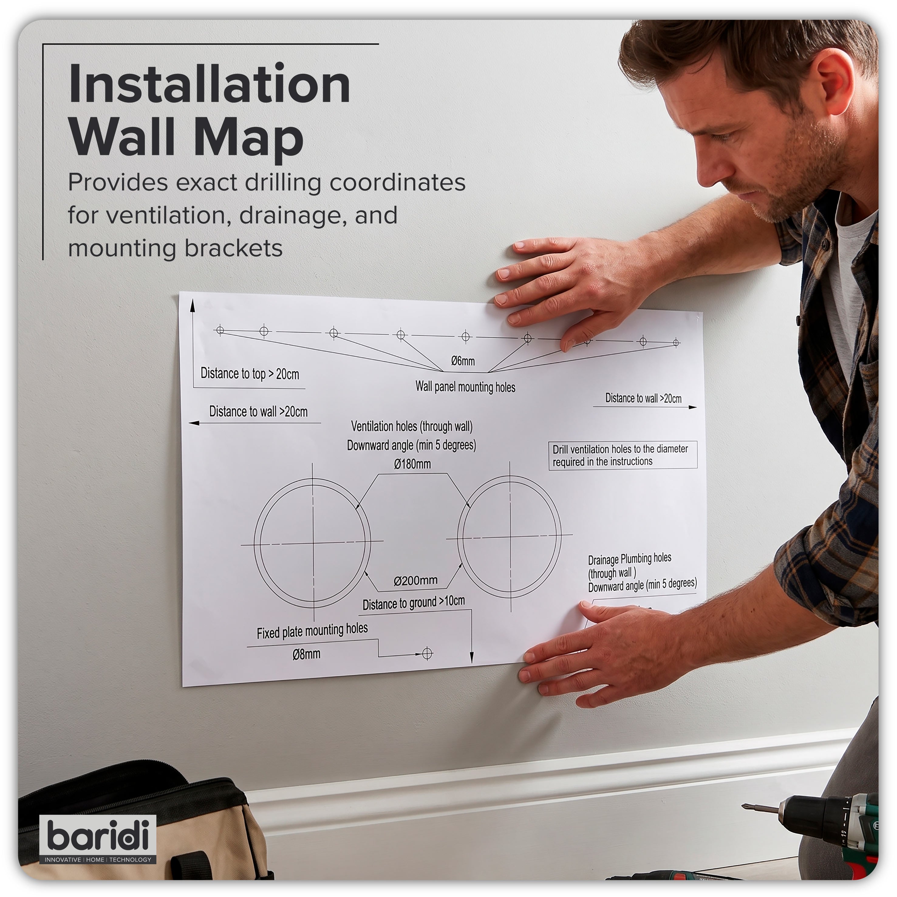 Baridi 4-in-1 Smart Monobloc Wall-Mounting Air Conditioning Unit 10,000Btu/hr, White - DH432