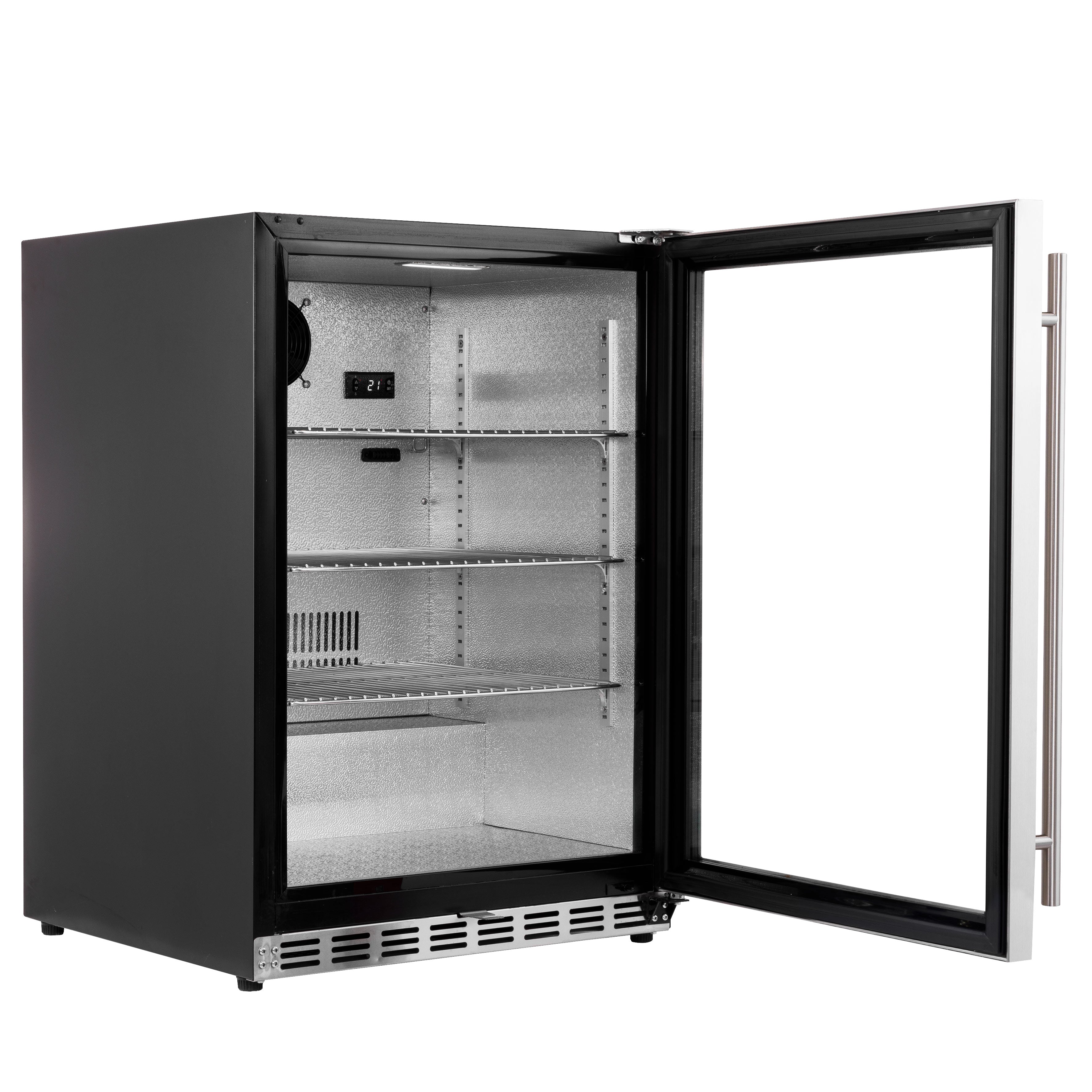 Baridi Outdoor Drinks/Beverage/Bar Fridge, with Triple Glazed Door & Security Lock 150L, Stainless Steel - DH439