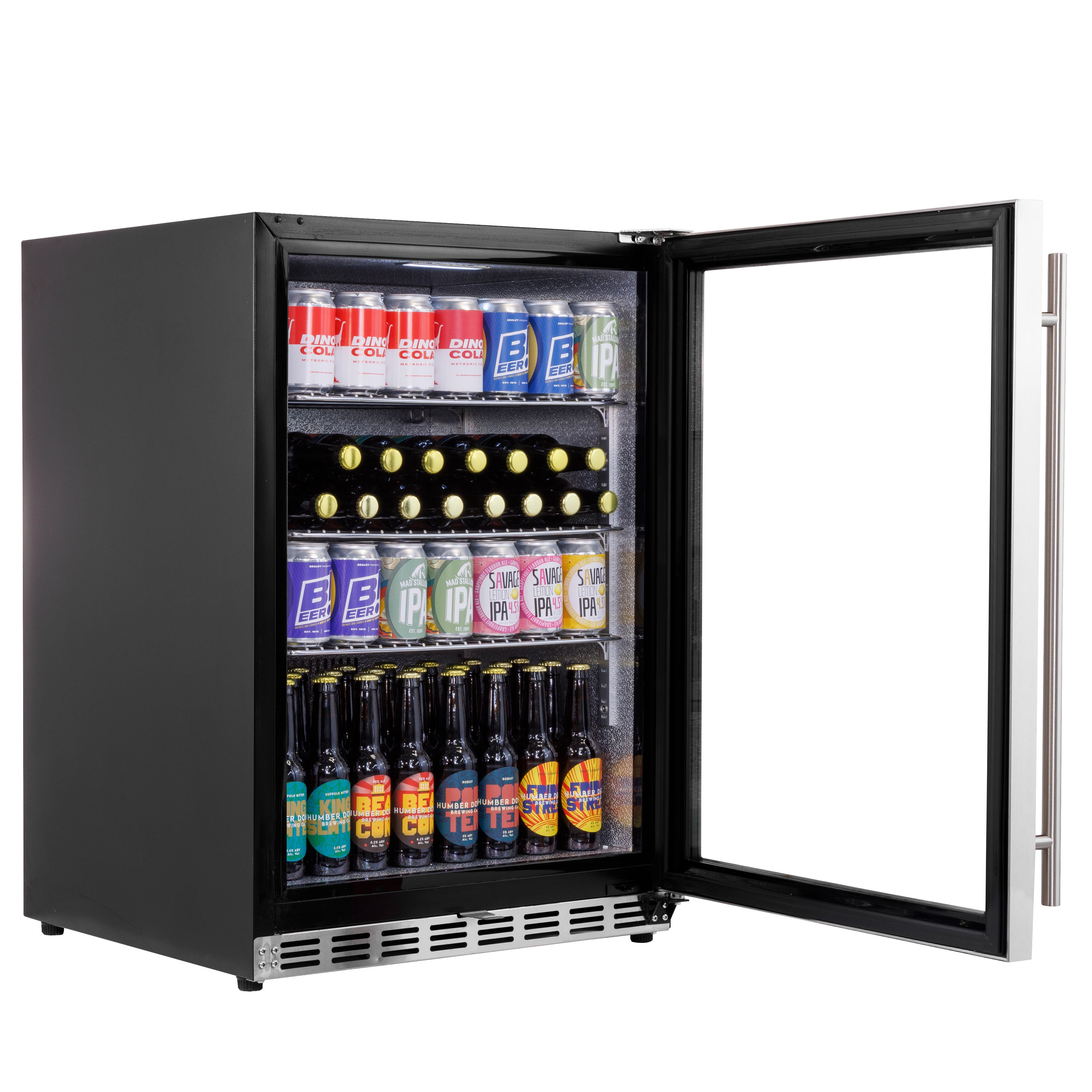 Baridi Outdoor Drinks/Beverage/Bar Fridge, with Triple Glazed Door & Security Lock 150L, Stainless Steel - DH439