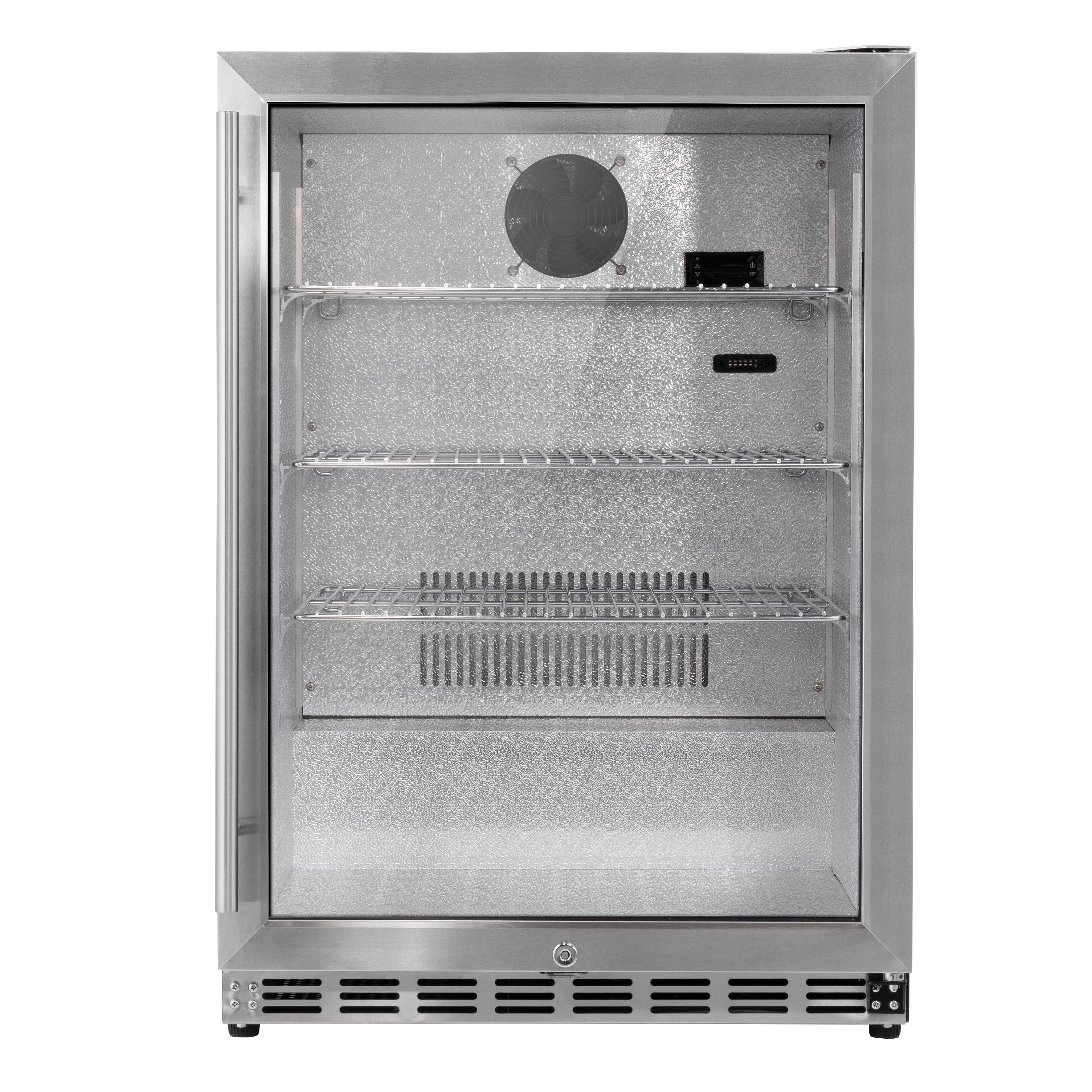 Baridi Outdoor Drinks/Beverage/Bar Fridge, with Triple Glazed Door & Security Lock 150L, Stainless Steel - DH439