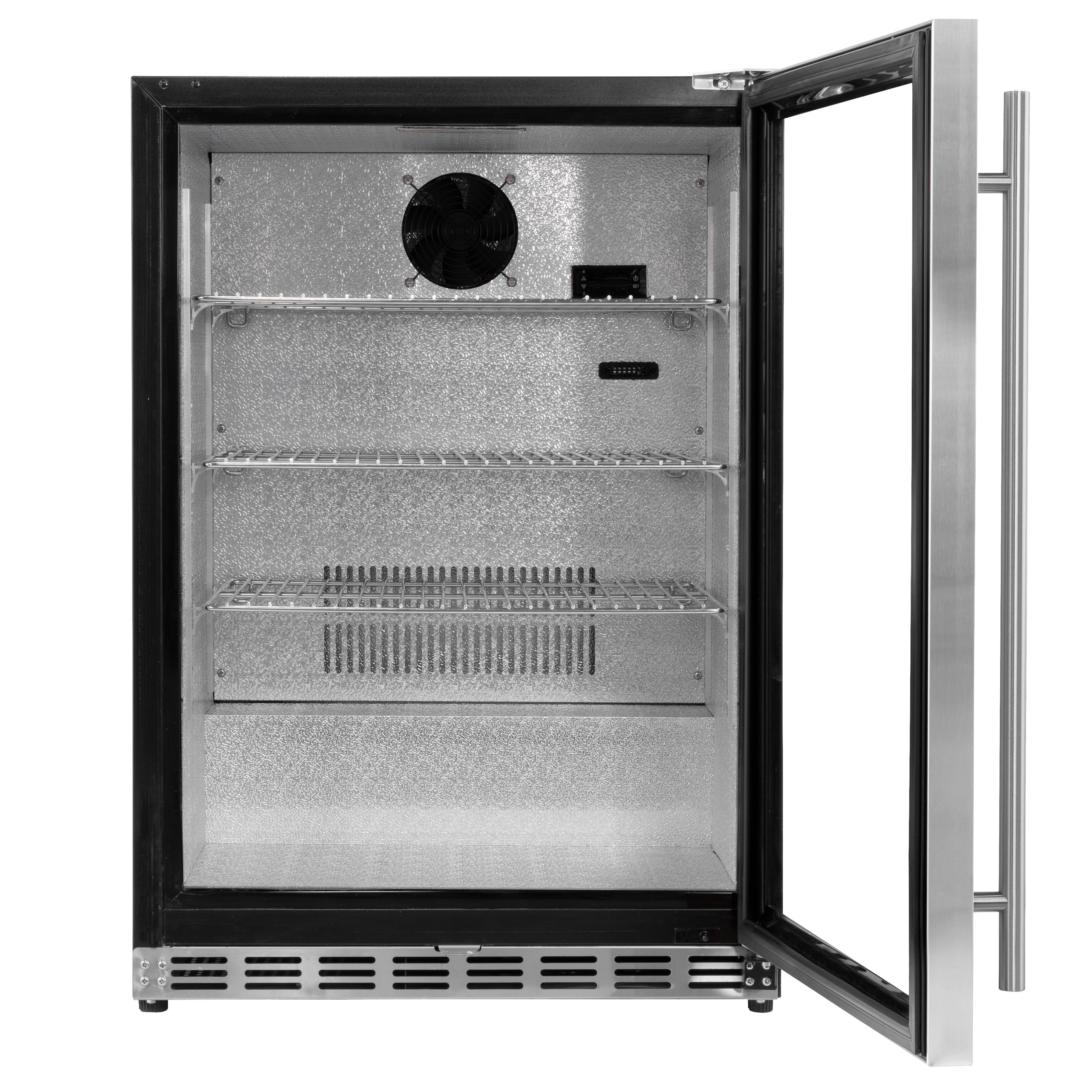 Baridi Outdoor Drinks/Beverage/Bar Fridge, with Triple Glazed Door & Security Lock 150L, Stainless Steel - DH439