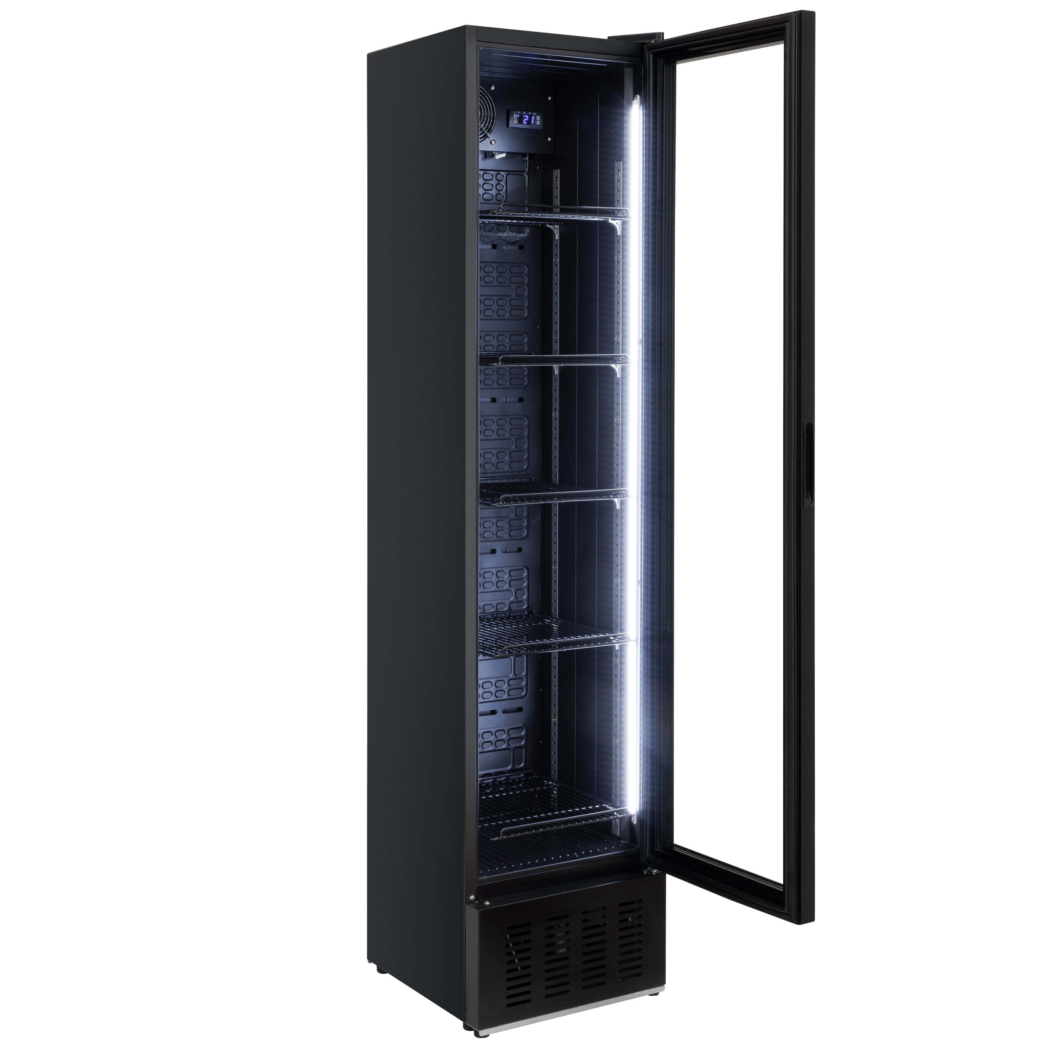Baridi Tall Drinks/Bar Fridge with Digital Controls & Auto Defrost 160L, Black - DH440