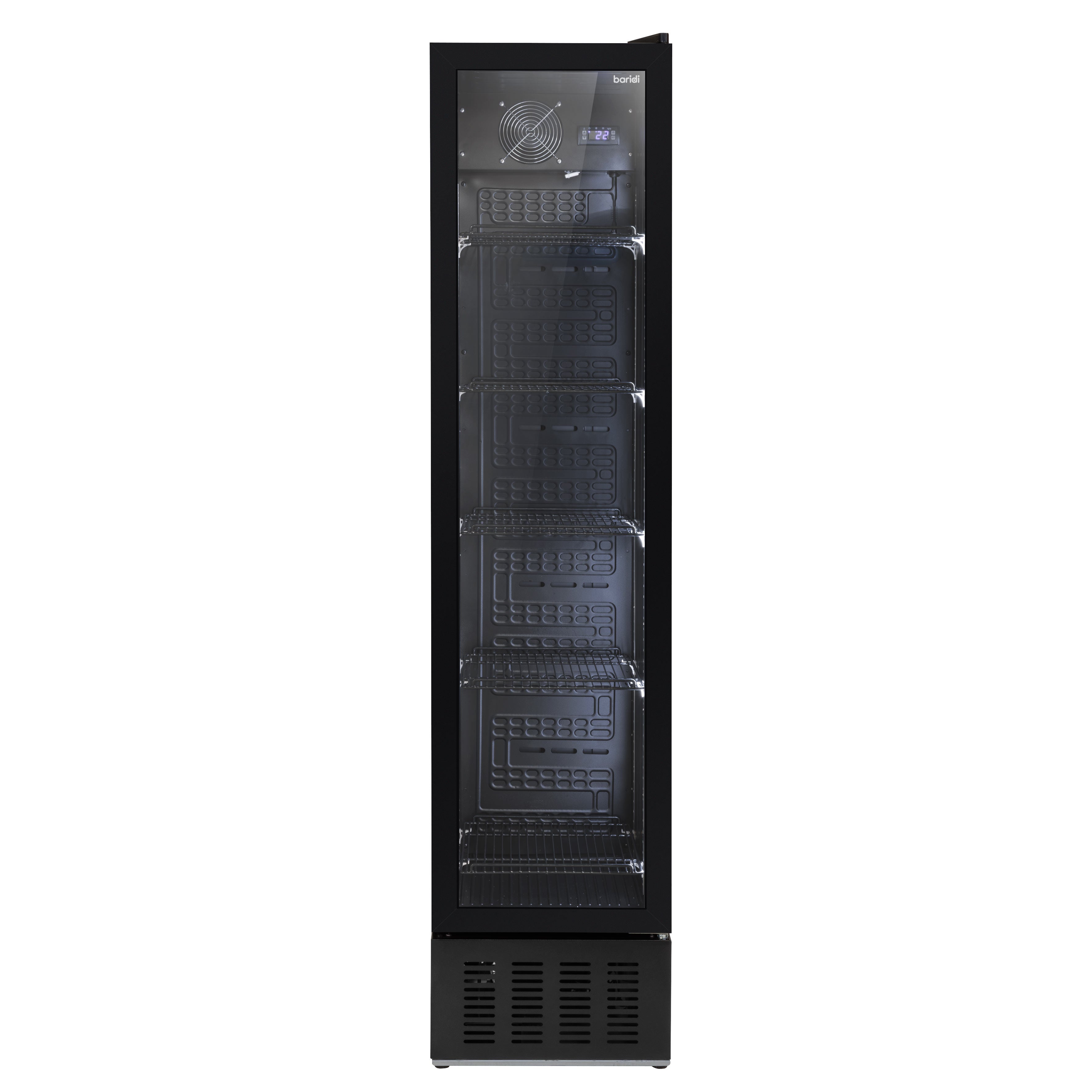 Baridi Tall Drinks/Bar Fridge with Digital Controls & Auto Defrost 160L, Black - DH440