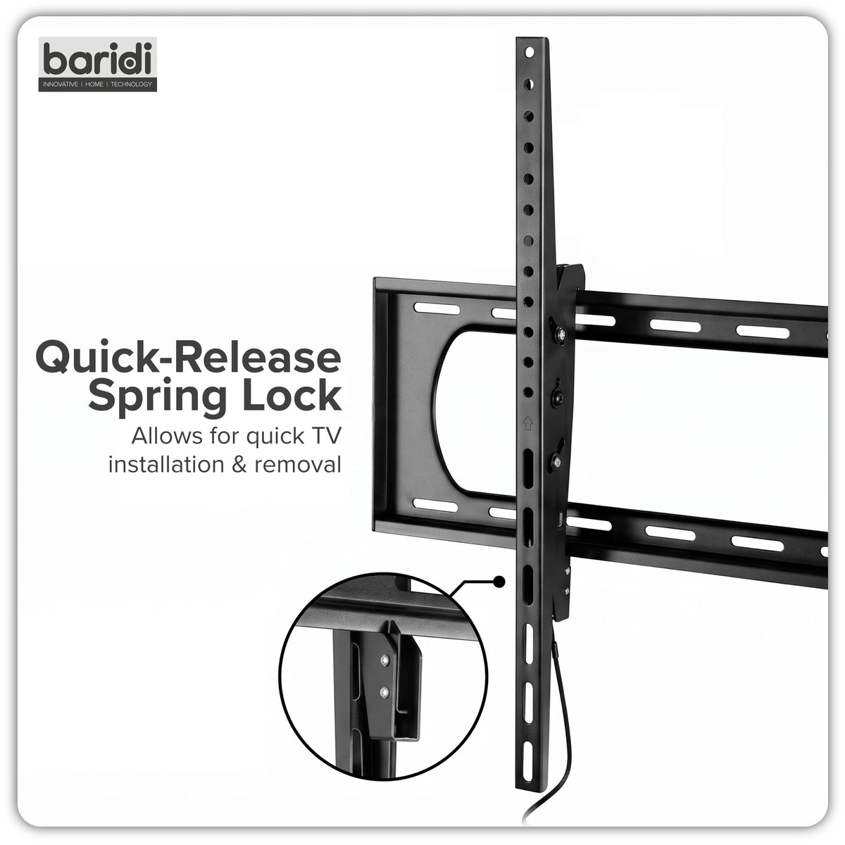 Baridi TV Wall Bracket with Tilt for 60-120" Screens, Max. VESA 900 x 600mm, Black - DH442