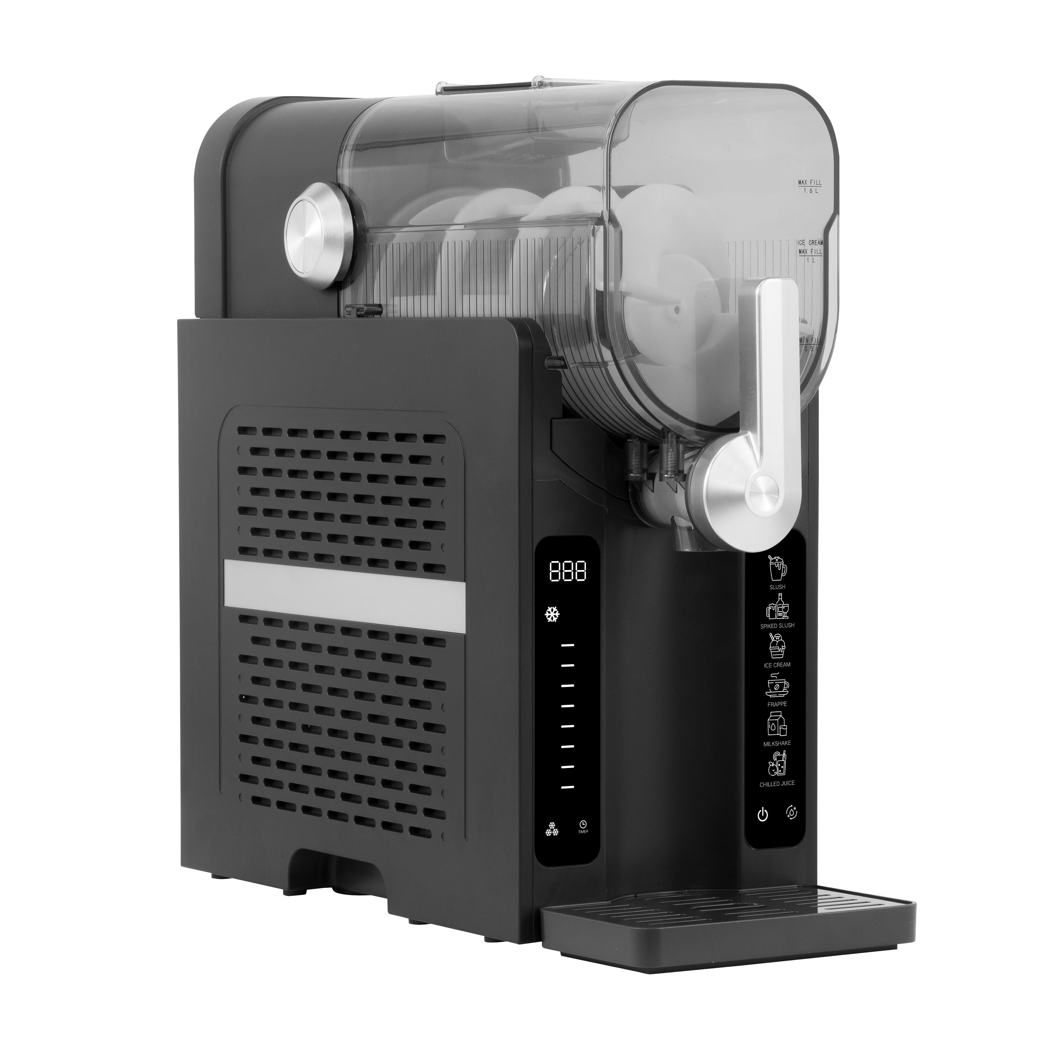 Baridi Slush & Ice Cream Machine, 7 Presets, 2.6L Capacity, Black - DH443