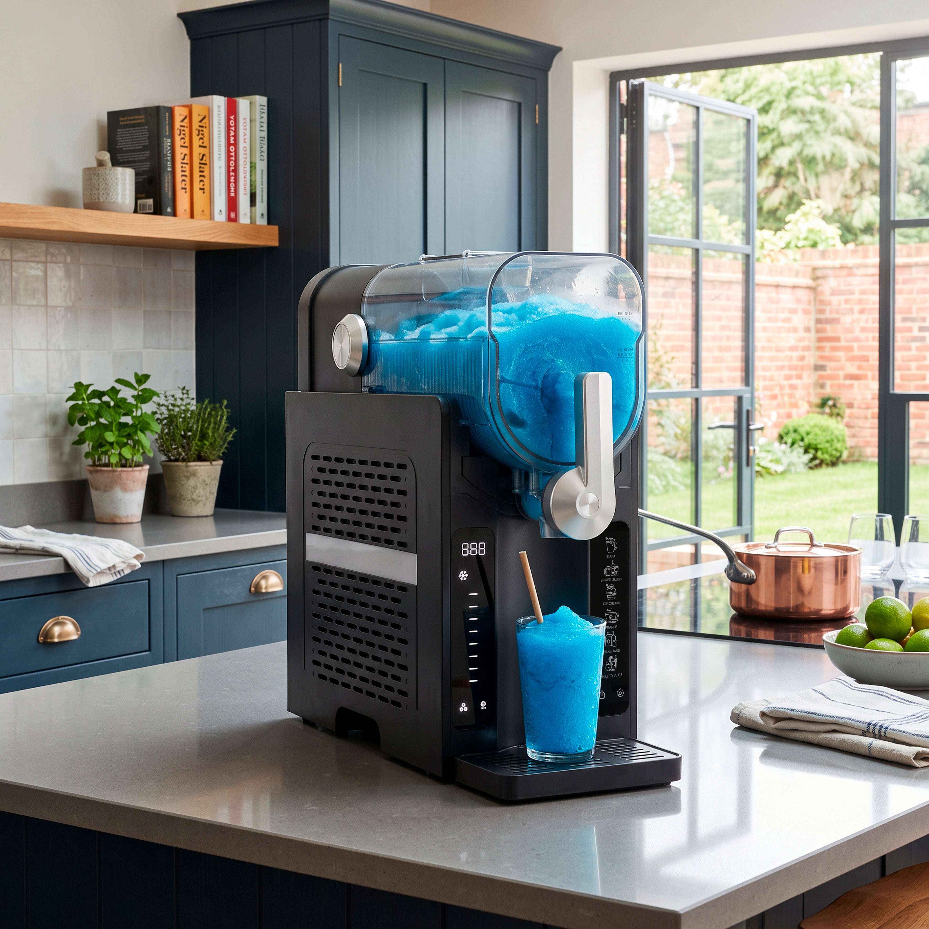 Baridi Slush & Ice Cream Machine, 7 Presets, 2.6L Capacity, Black - DH443