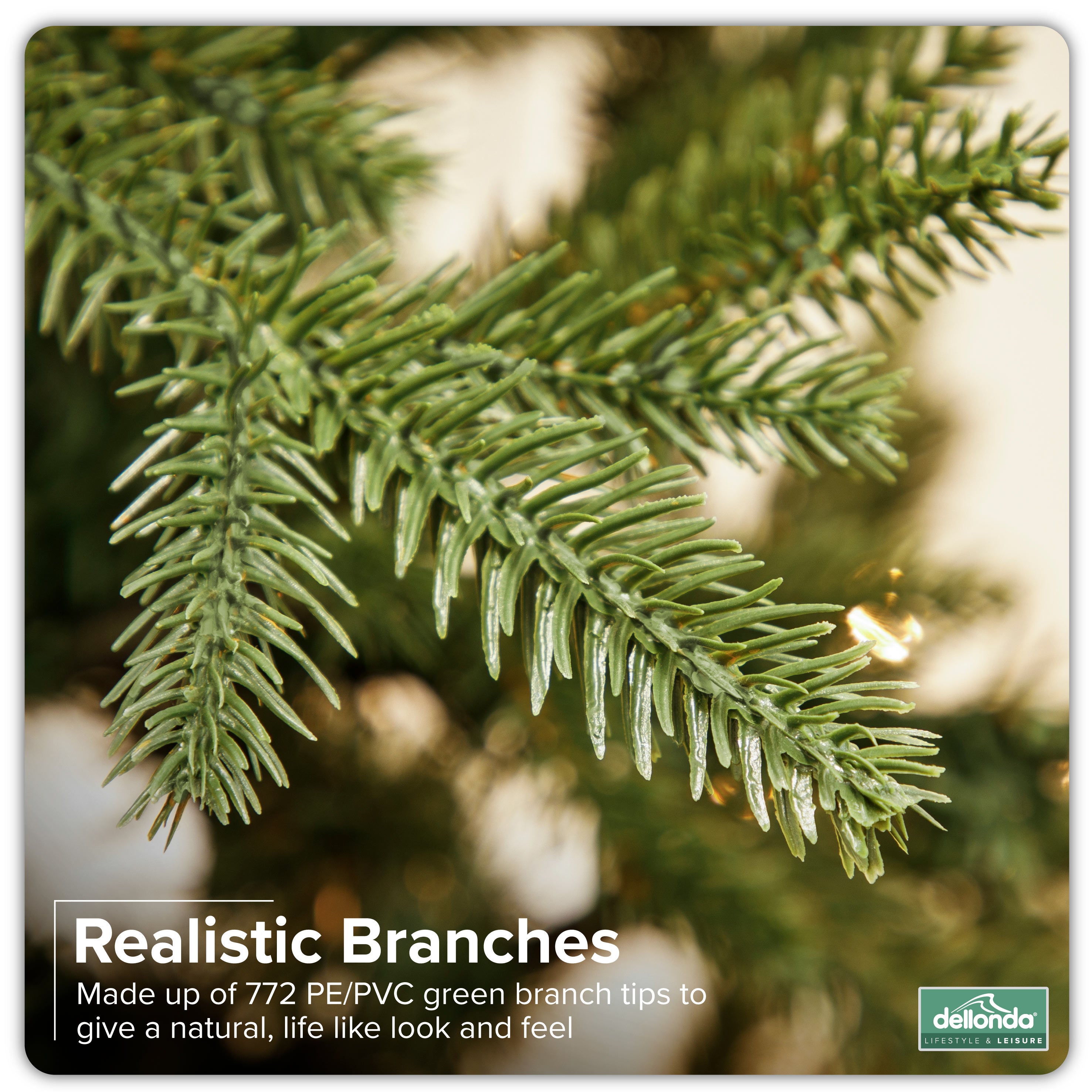 Artificial Hinged Christmas Tree, 5ft/150cm with 750+ PE Tips & PVC Interior - DH44