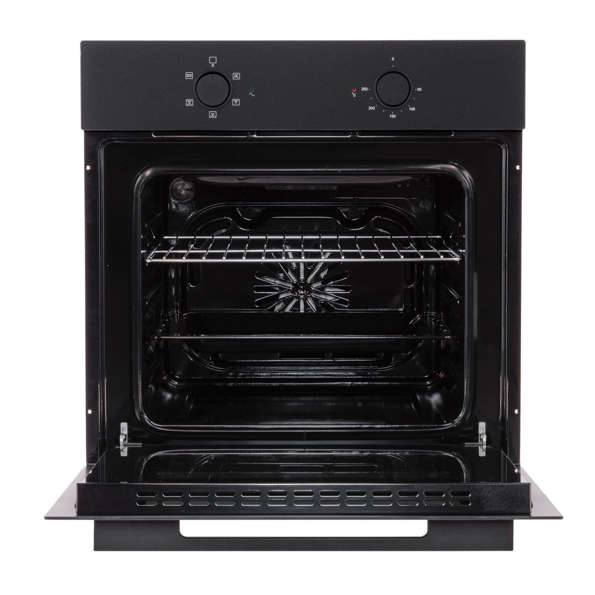 Baridi 60cm Built-In Five Function Fan Assisted Oven, 55L Capacity, Matt Black - DH450