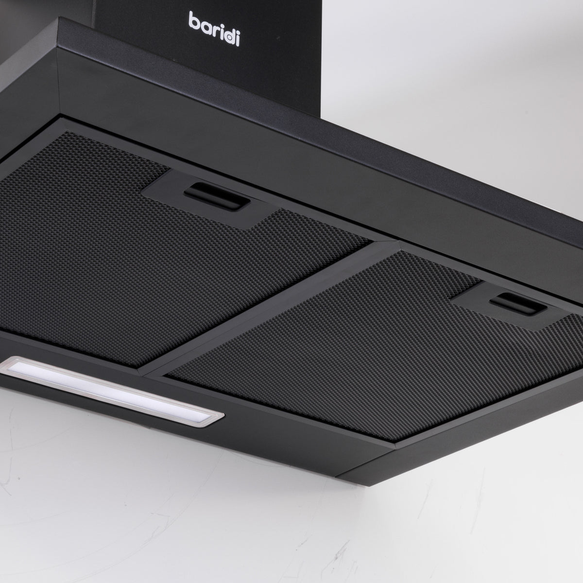 Baridi 60cm Chimney Style Cooker Hood with Carbon Filters, Matt Black - DH451