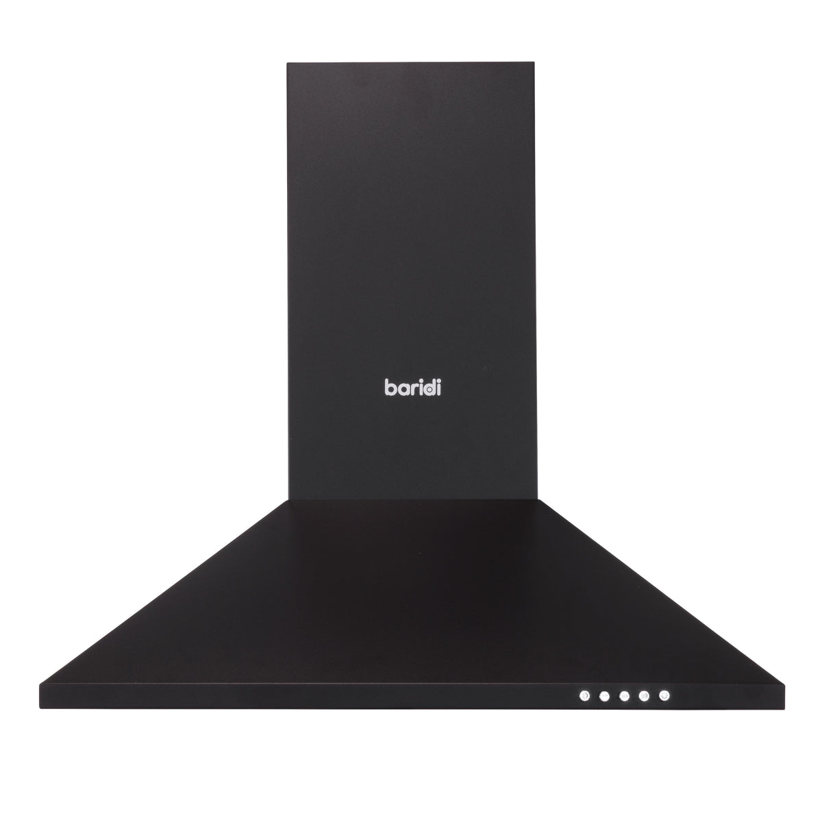 Baridi 60cm Chimney Style Cooker Hood with Carbon Filters, Matt Black - DH451