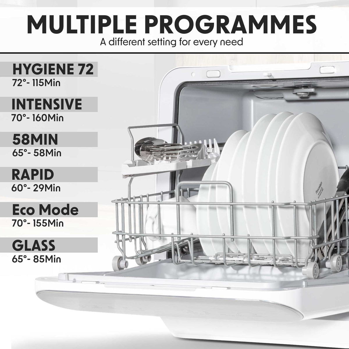 AooDen Portable Dishwasher  Countertop Dishwasher with 6L Built