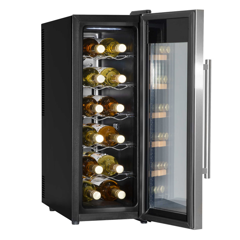 Baridi 12 Bottle Wine Cooler with Digital Touch Screen Controls & LED