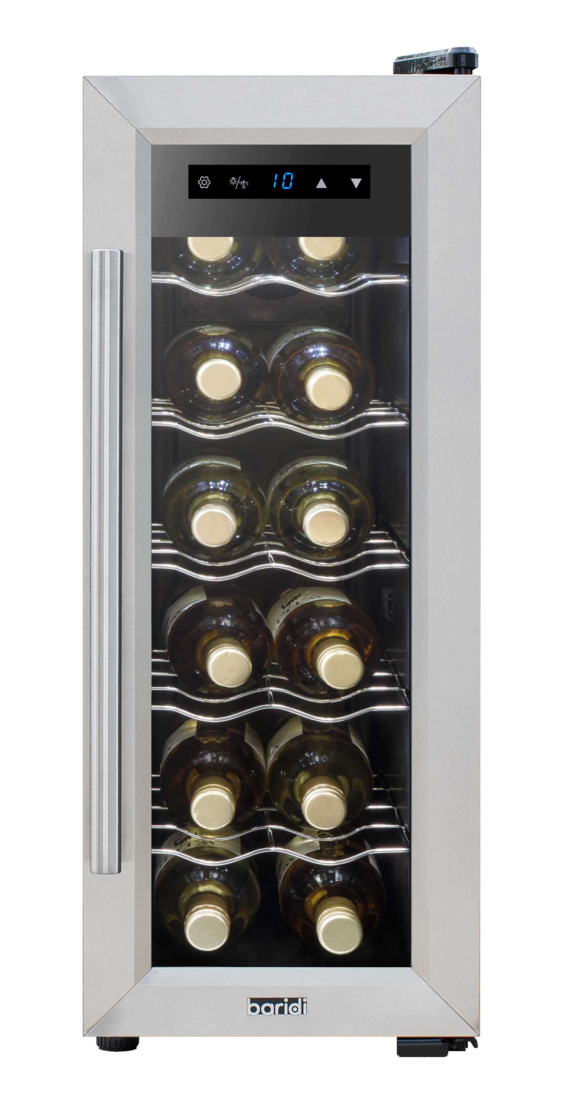 Baridi 12 Bottle Wine Cooler with Digital Touch Screen Controls & LED