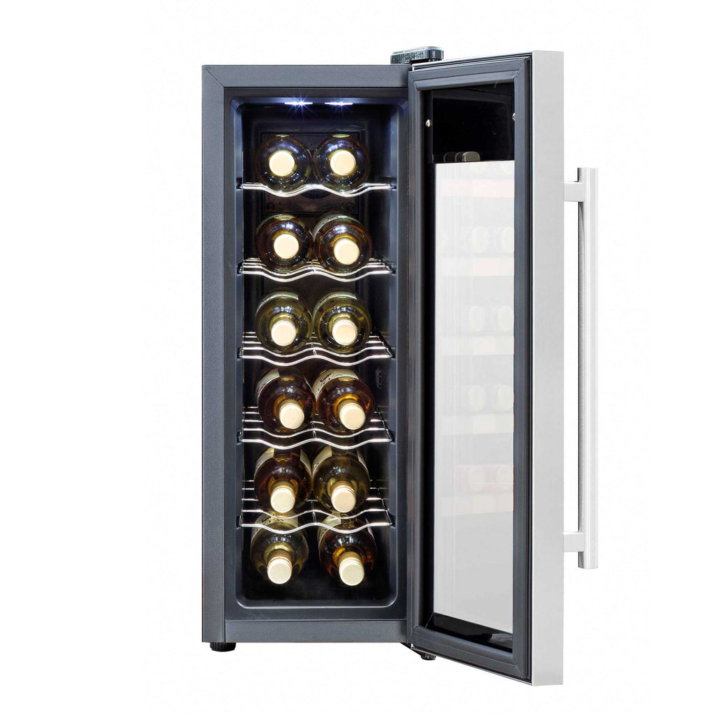 Baridi Baridi 12 Bottle Wine Fridge with Digital Touch Screen Controls, Metal