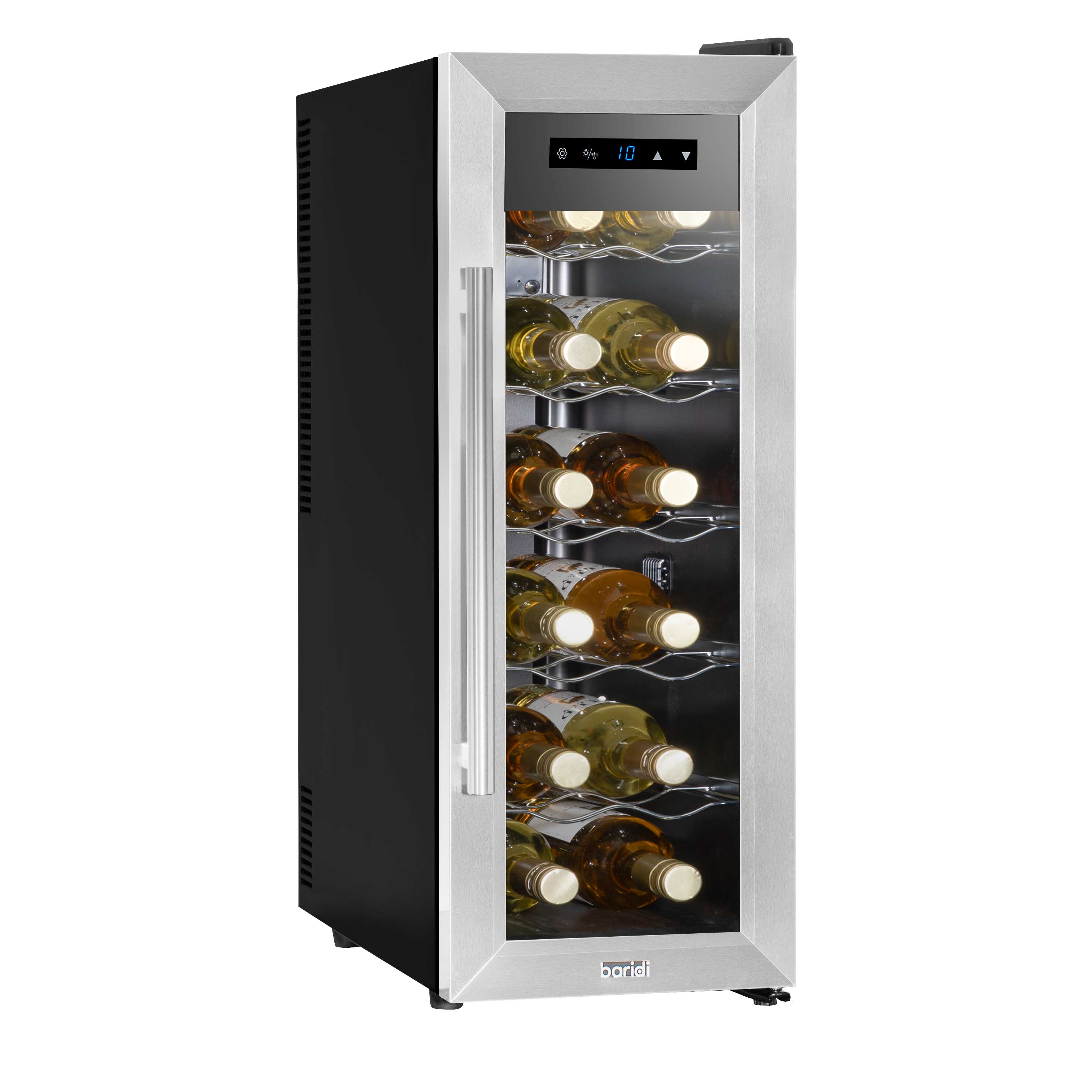 Baridi 12 Bottle Wine Cooler with Digital Touch Screen Controls & LED
