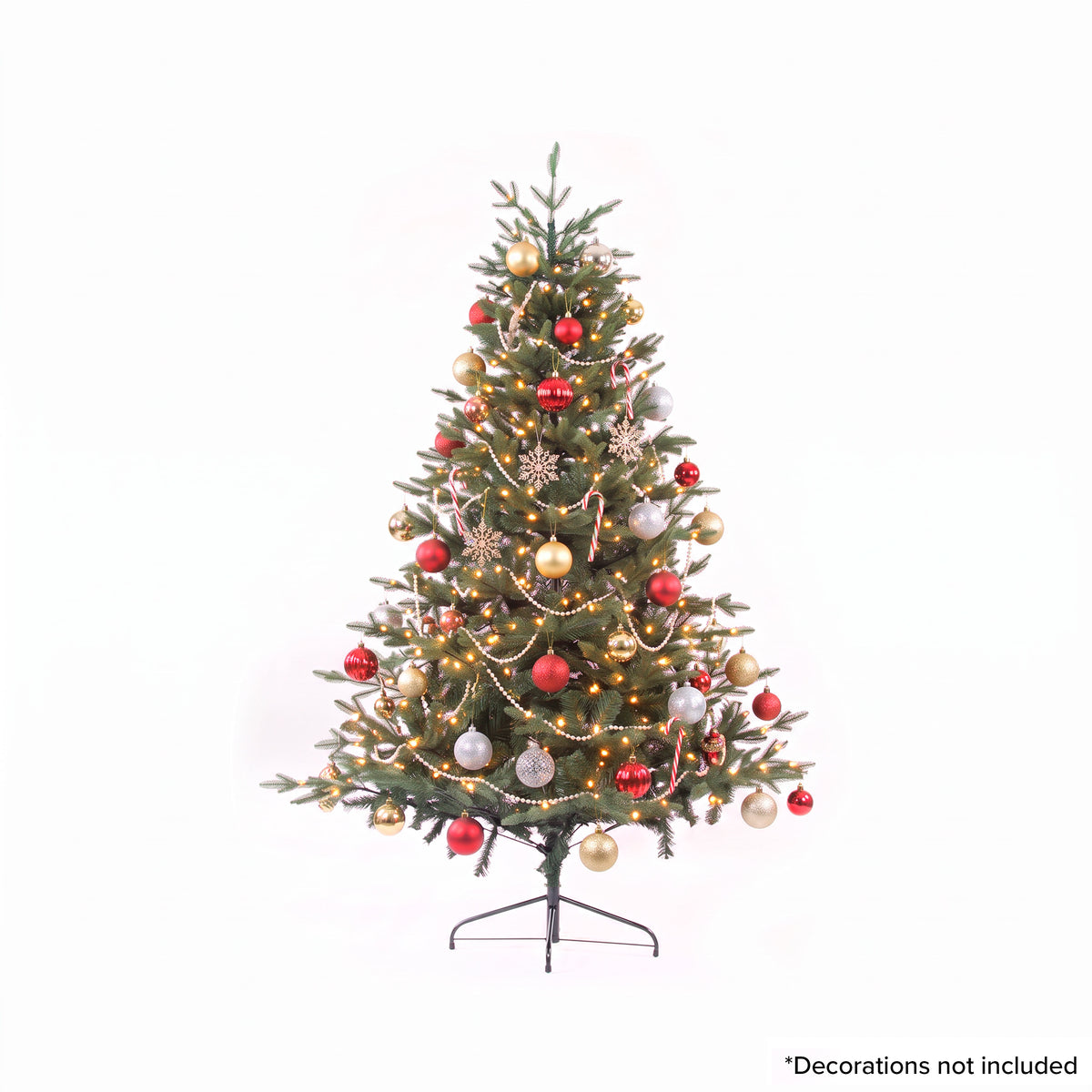 Pre-Lit 5ft Hinged Christmas Tree with Warm White LED Lights & PE/PVC Tips - DH80
