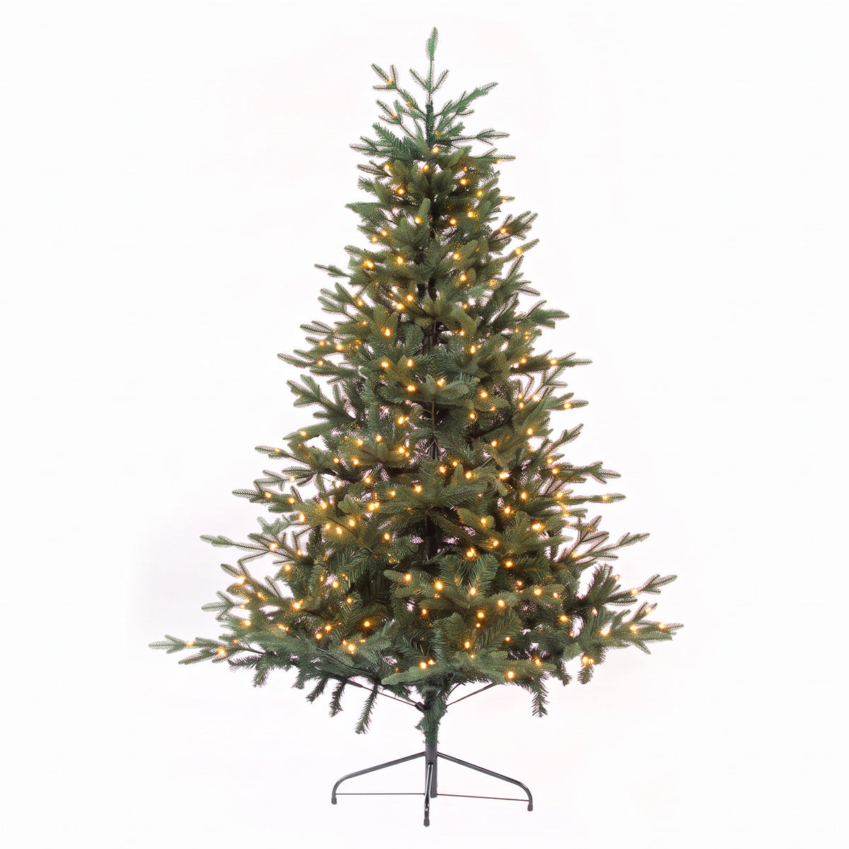 Pre-Lit 7ft Hinged Christmas Tree with Warm White LED Lights & PE/PVC Tips - DH82