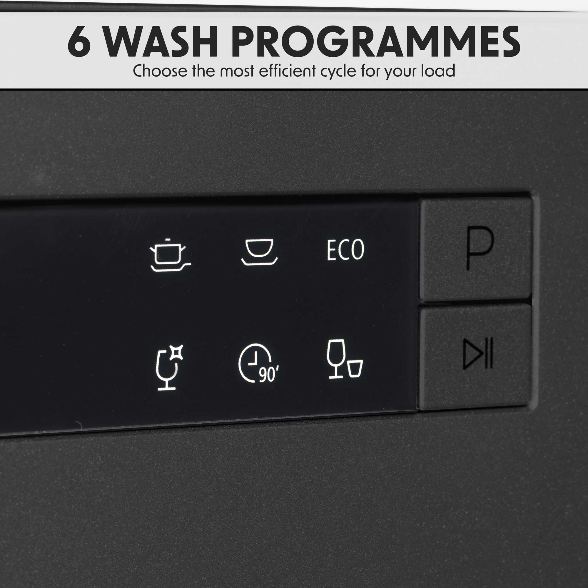 Baridi Compact Tabletop Dishwasher 8 Place Settings, 6 Programmes, Low Noise, 8L - Black - DH88