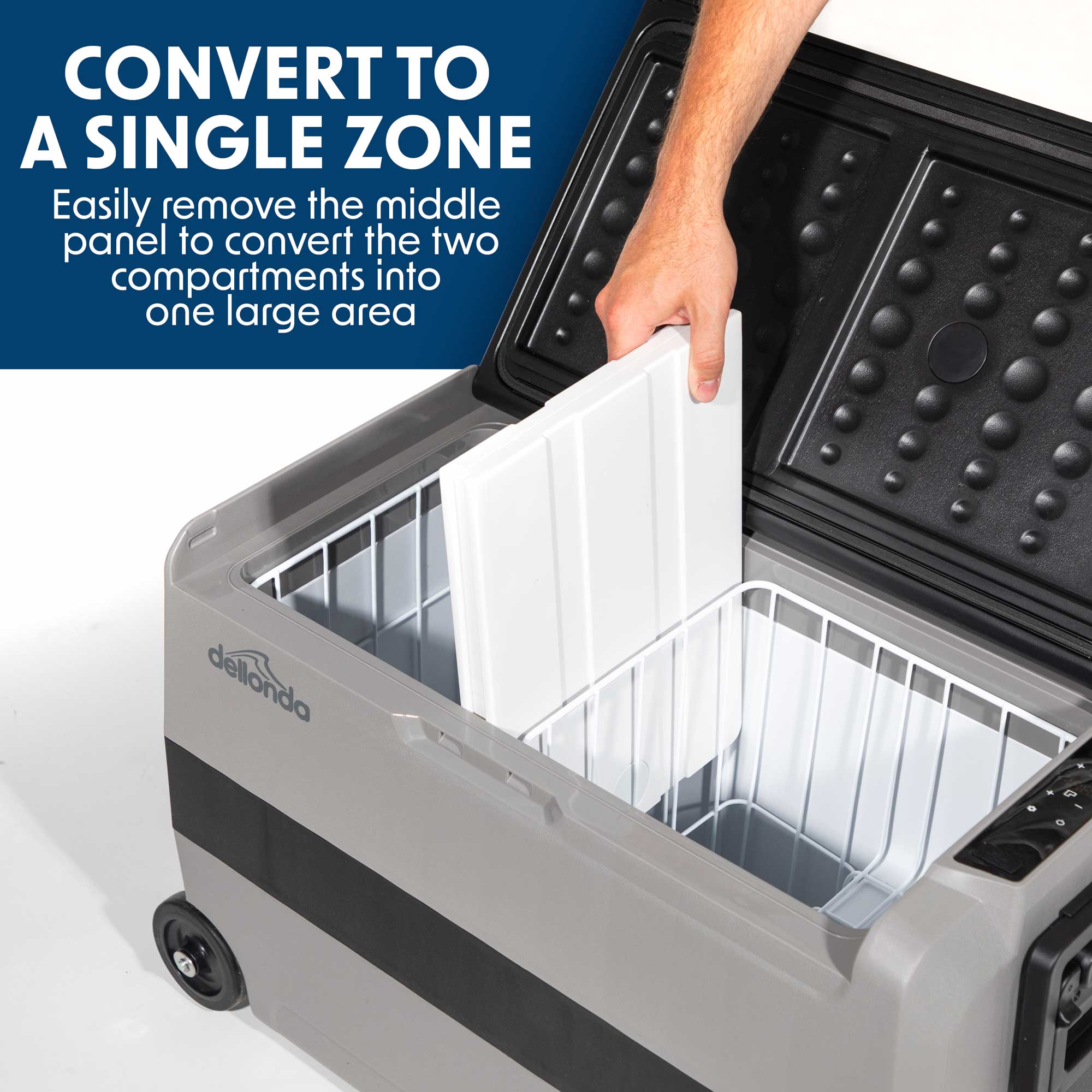 50L Portable Car Fridge, Freezer, 12/24/230V Dual Zone Compressor - DL132