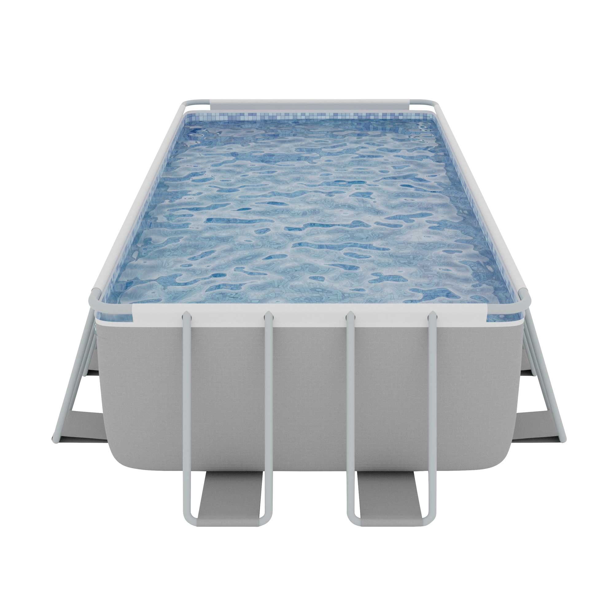 Dellonda 21ft Deluxe Rectangular Steel Frame Swimming Pool with Step L