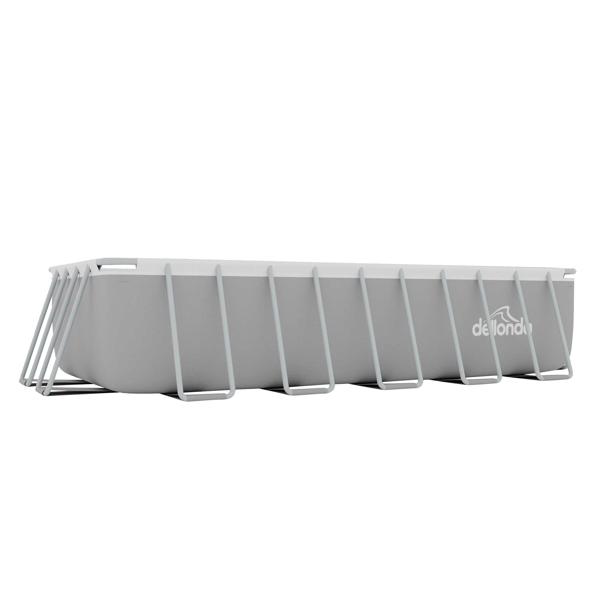 Dellonda 21ft Deluxe Rectangular Steel Frame Swimming Pool with Step L