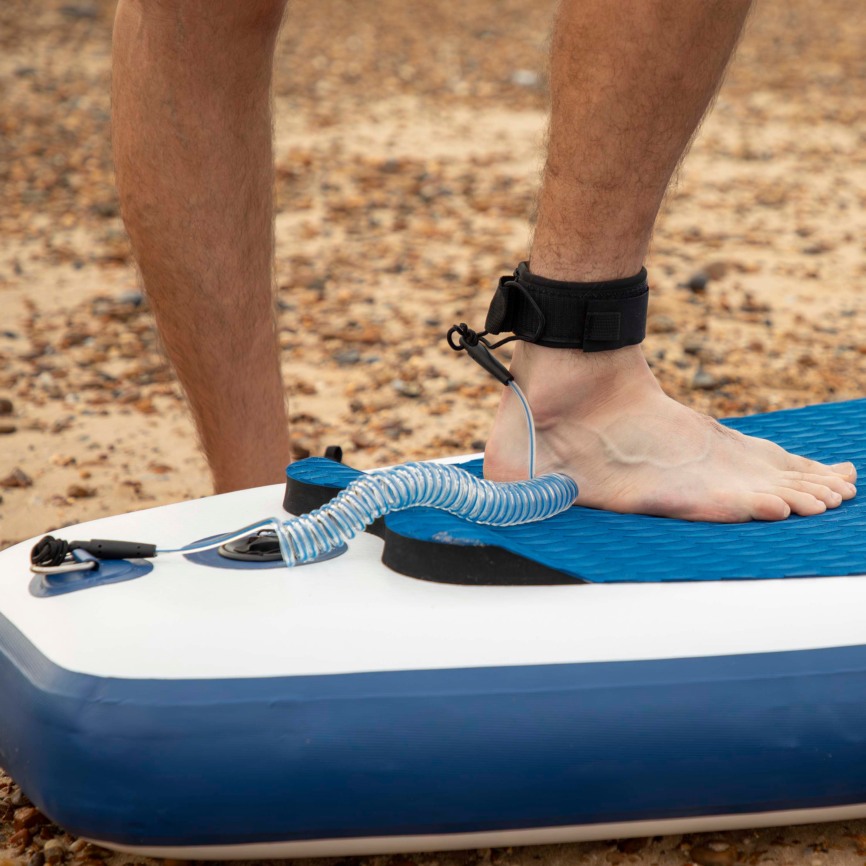 Inflatable Stand Up Paddle Board, SUP, Blue/White, 10'2", Leash, Pump, Carry Bag, DL153