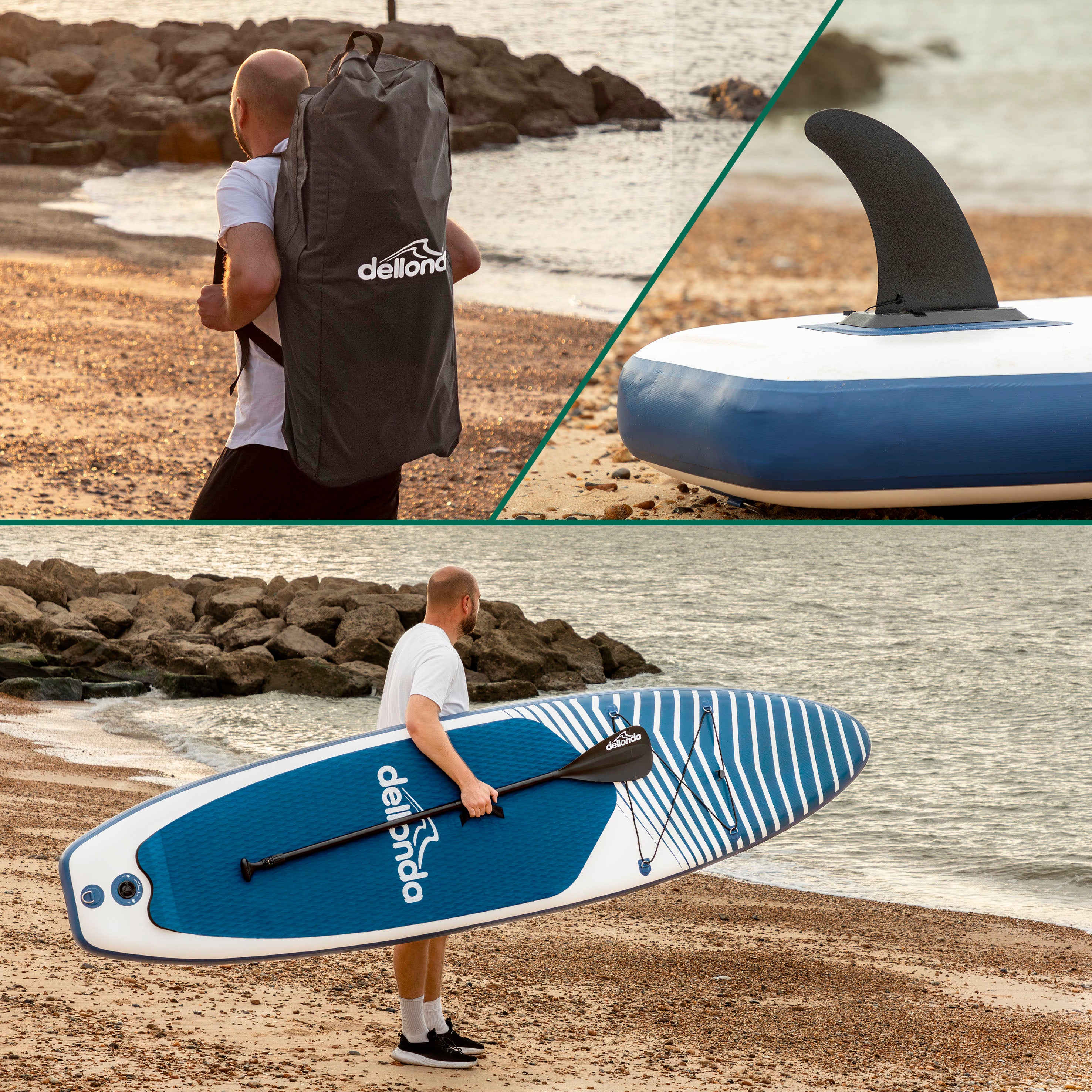 Inflatable Stand Up Paddle Board, SUP, Blue/White, 10'2