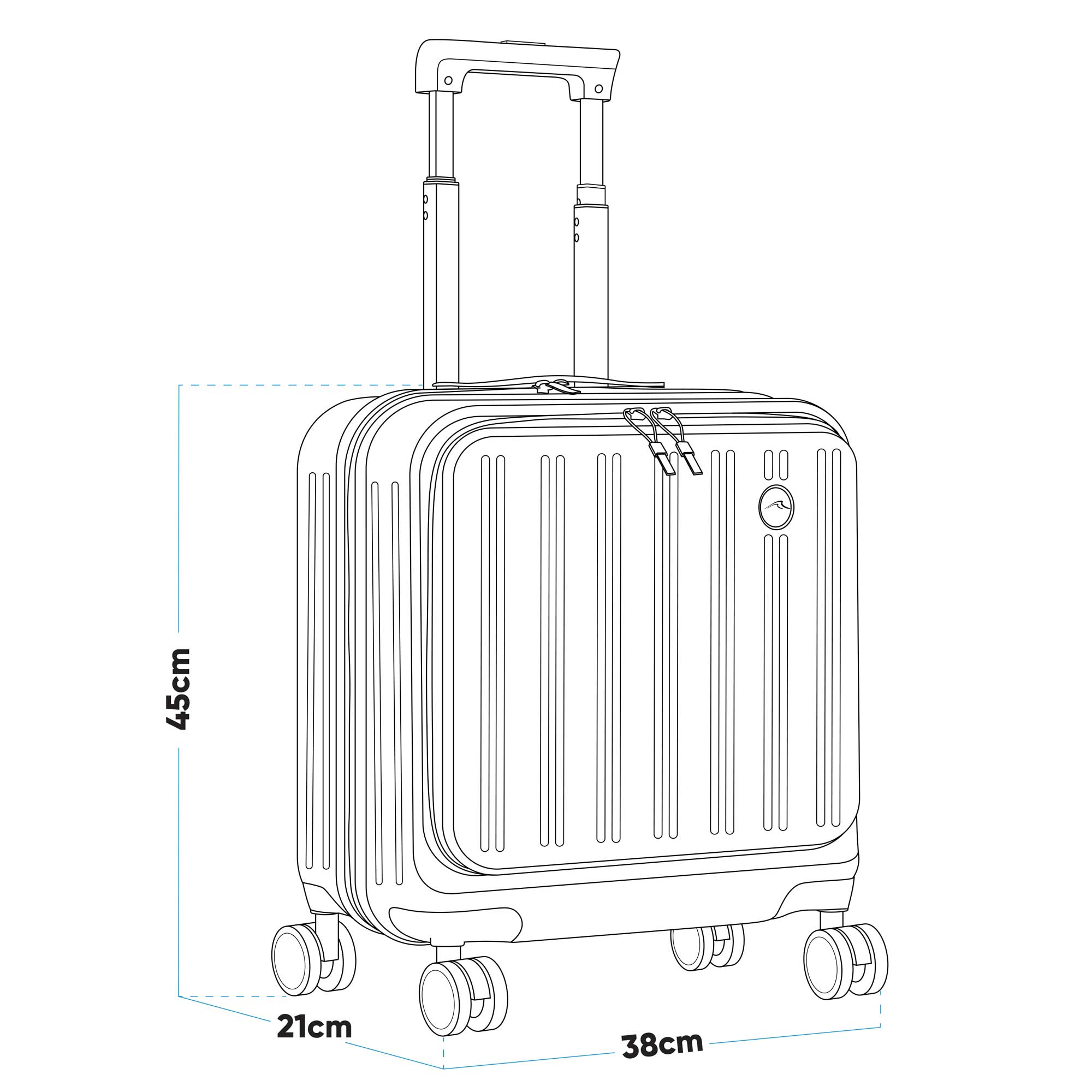 18 Cabin Size Luggage with Laptop Compartments Dual TSA Lock USB