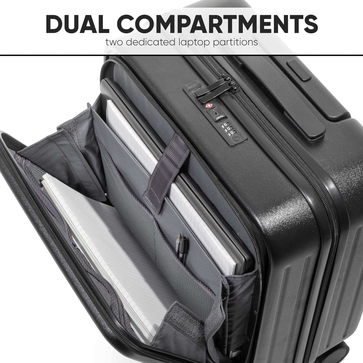 Cabin Size Luggage with Laptop Compartments Dual TSA Lock 18 Dellonda