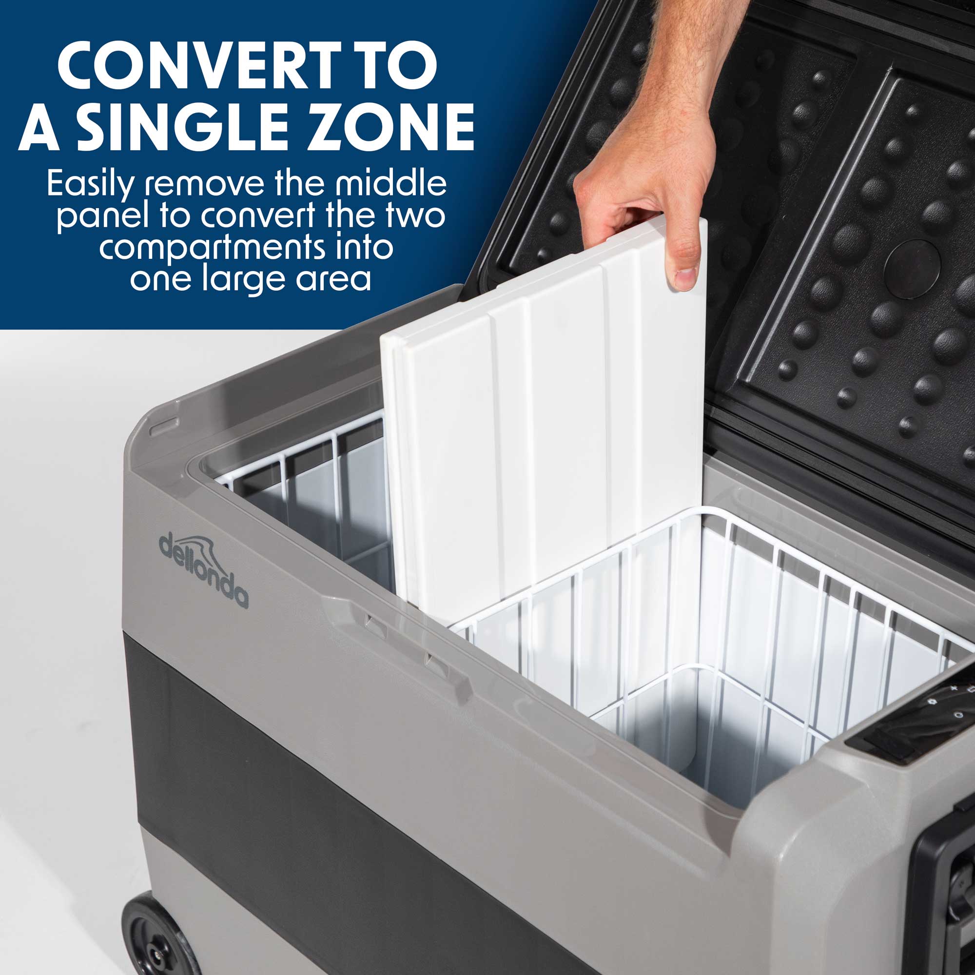 60L Portable Car Fridge, Freezer, 12/24/230V Dual Zone Compressor - DL